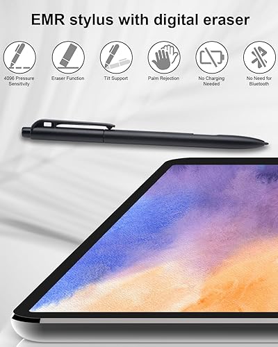 Miniatura 2 de EMR Stylus para 2 bolígrafos notables con borrador, bolígrafo de repuesto para tableta Notable 2, bolígrafos digitales con nivel de presión 4096,
