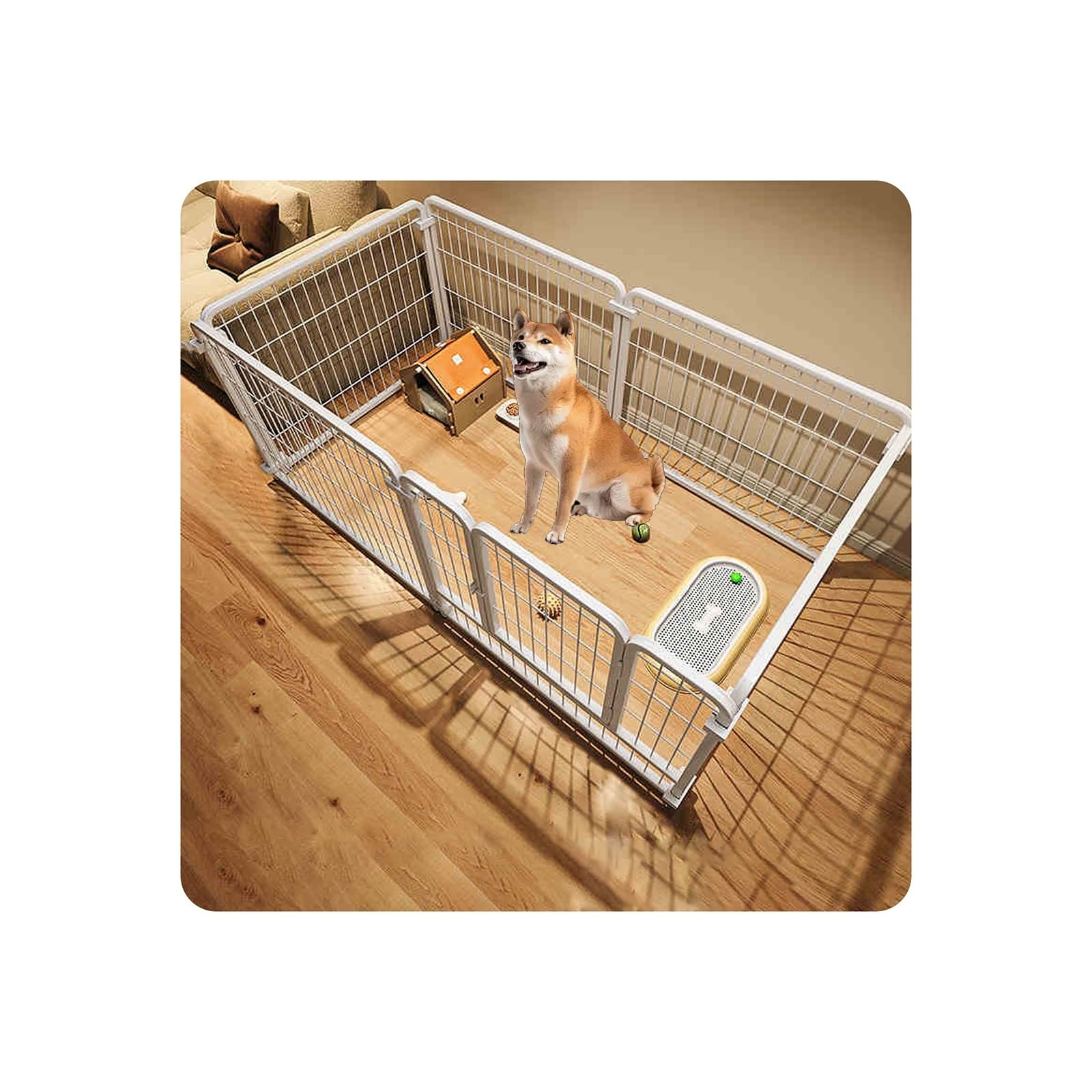 Parc pliable pour chiots portable et modulable pour l'extérieur