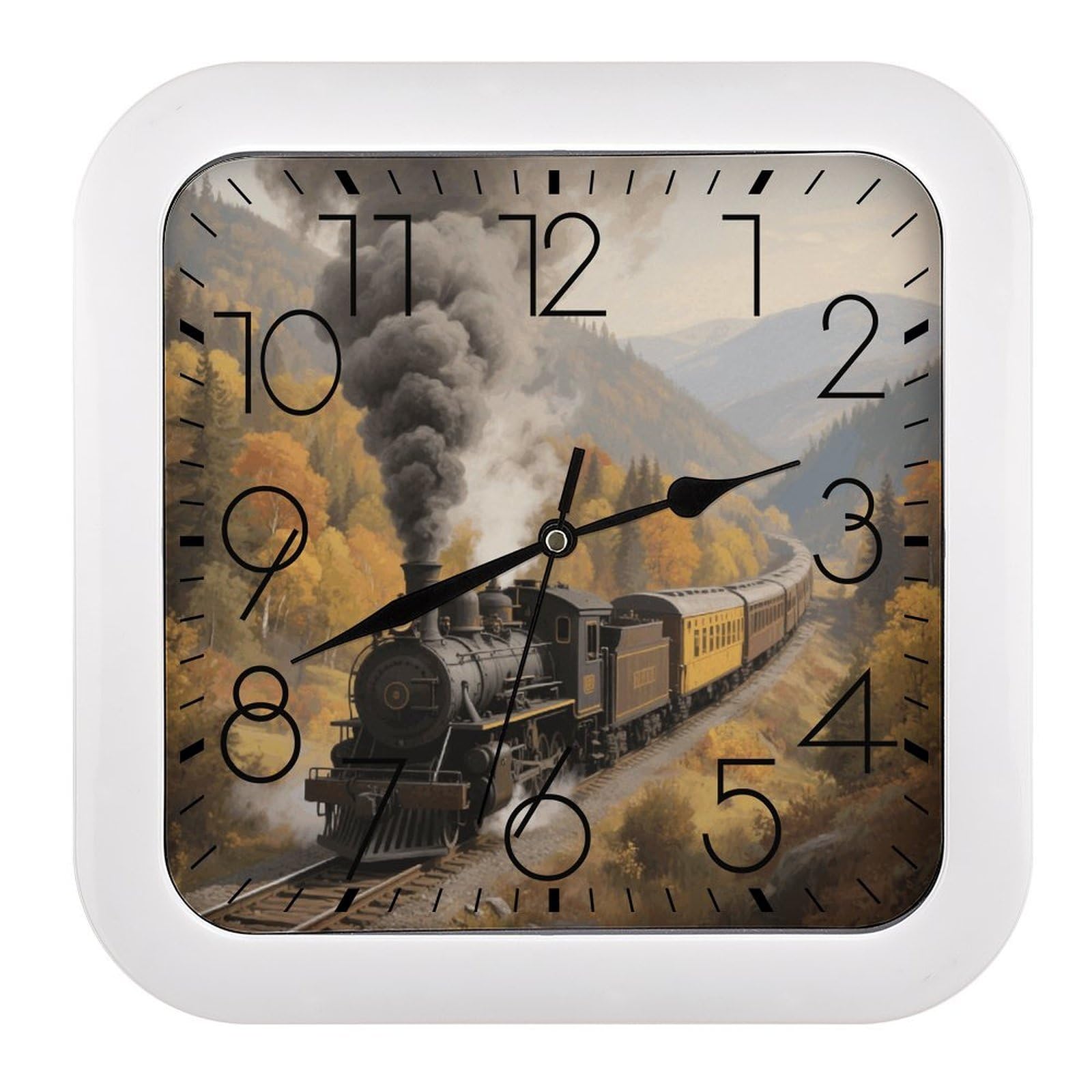 Horloge numérique classique 25,4 cm au design train à vapeur