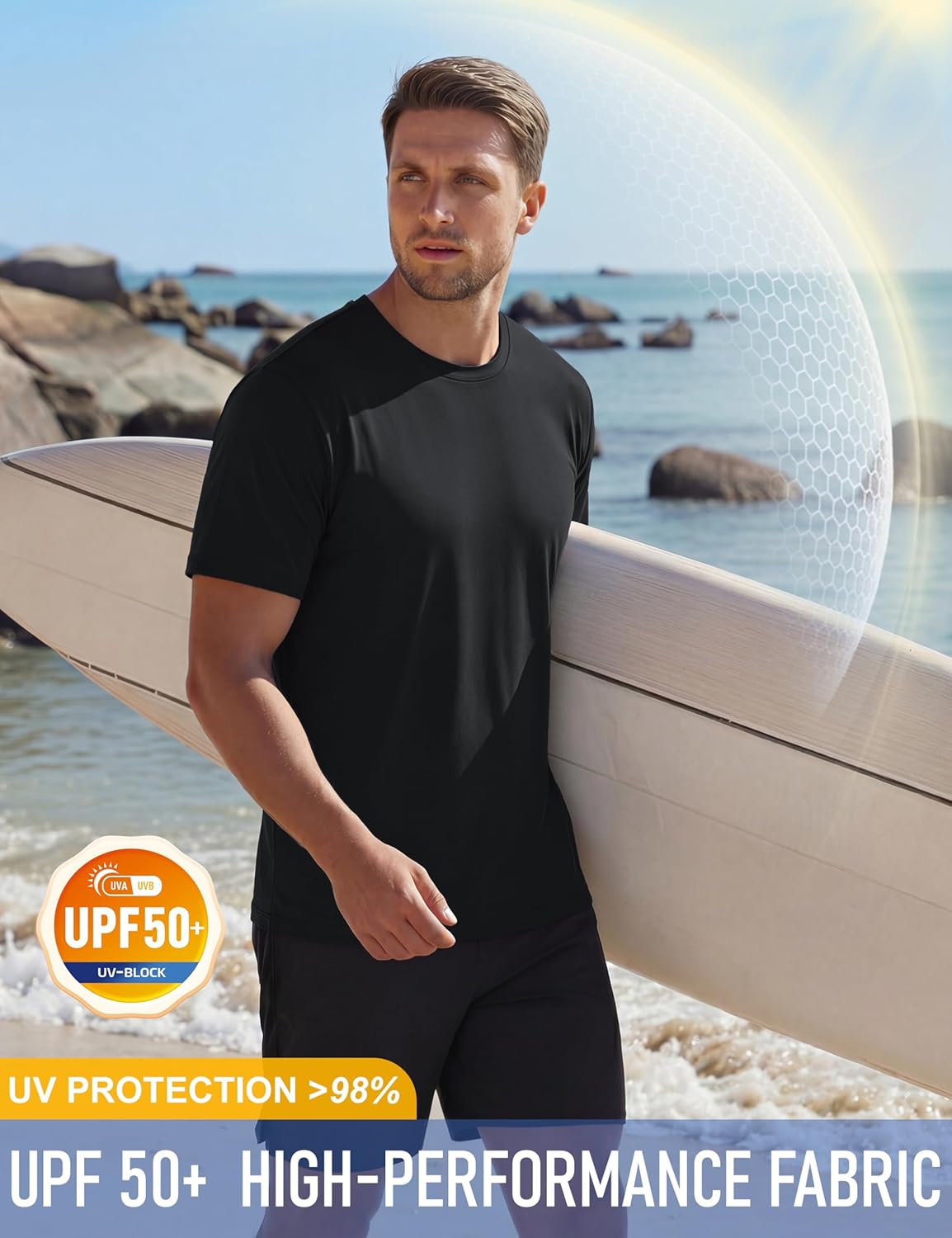MAGCOMSEN Men's Workout Shirts Dry Fit Short Sleeve Shirts UPF 50+ Moisture Wicking Athletic Swim Tshirt Running Gym Fishing - Image 4