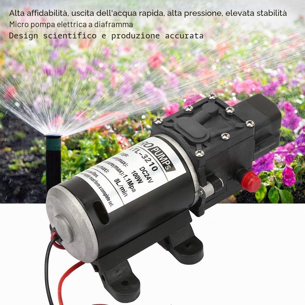 Pompa a microdiaframma 24 V 100 W 8 L/M ad alta pressione interruttore autoadescante per attrezzature industriali e pulizia