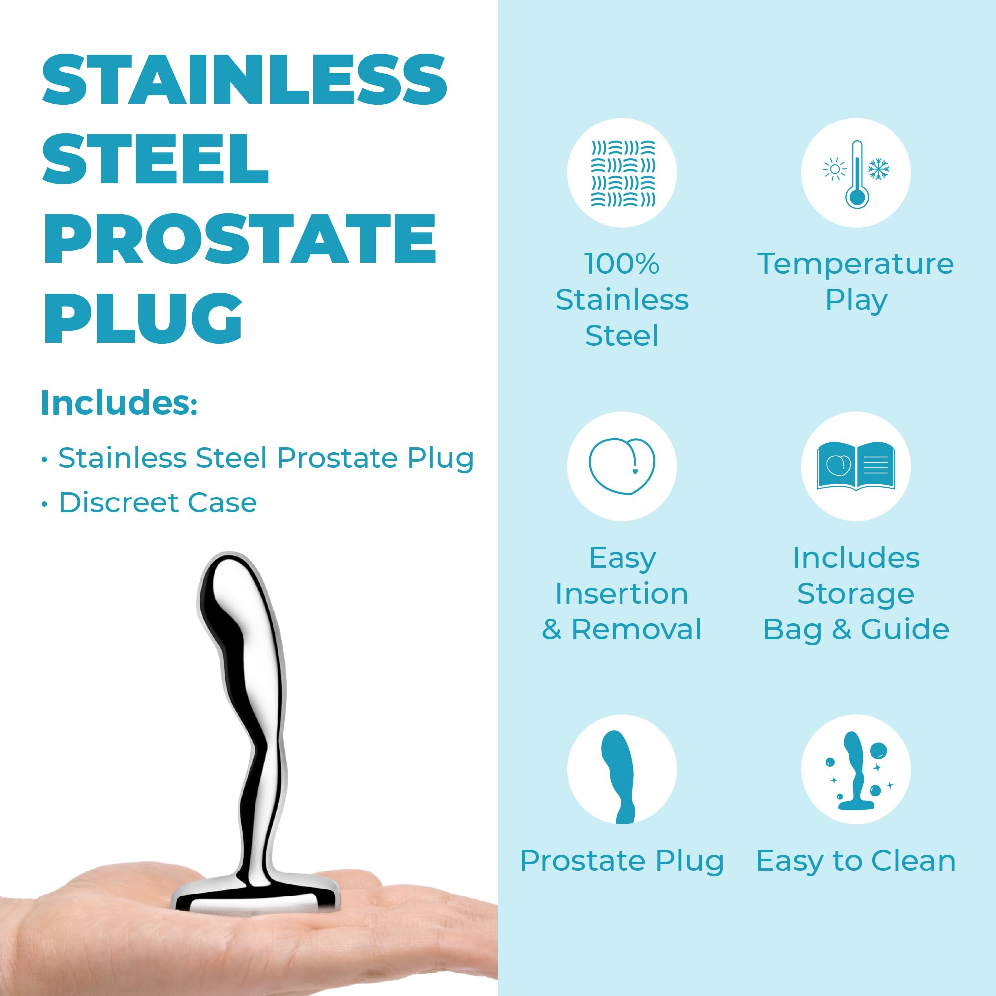 B-Vibe Stainless Steel Prostate Plug Silver 12,9 cm