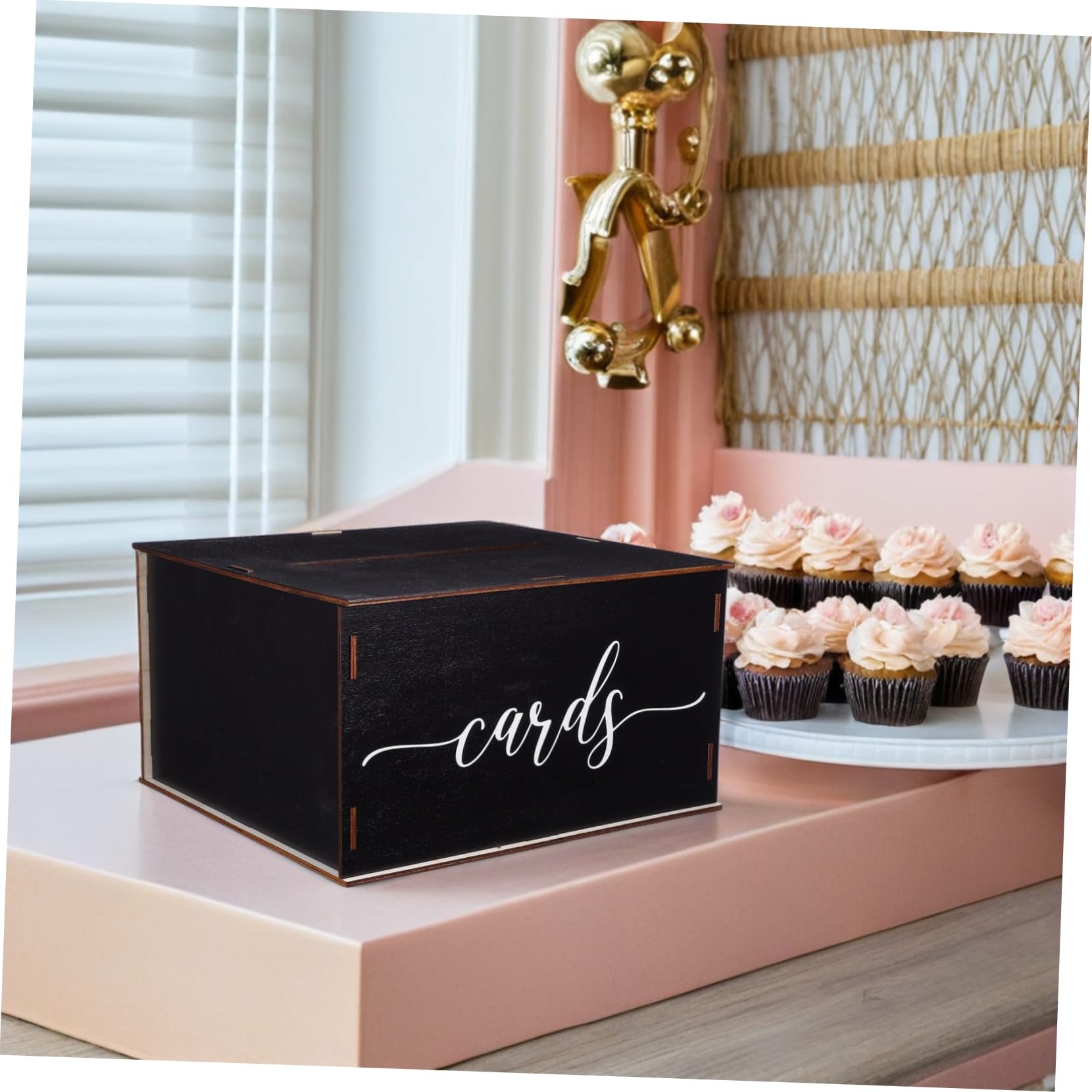 Zerodeko Scatola Carte in Nero per Matrimonio Custodia con per Buste Decorazione e Robusta per Ospiti e Denaro