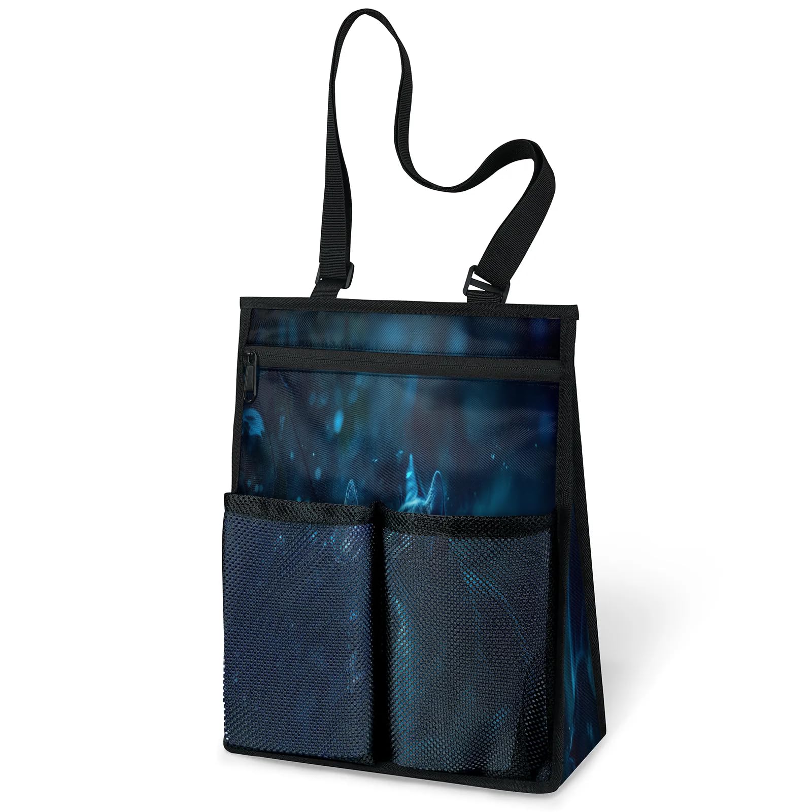 Ourtheme Cat Butterfly Portable Shower Bag for Travel Gym Camp Beach Tote Shower Caddy Bags Hanging Toiletry Organizer