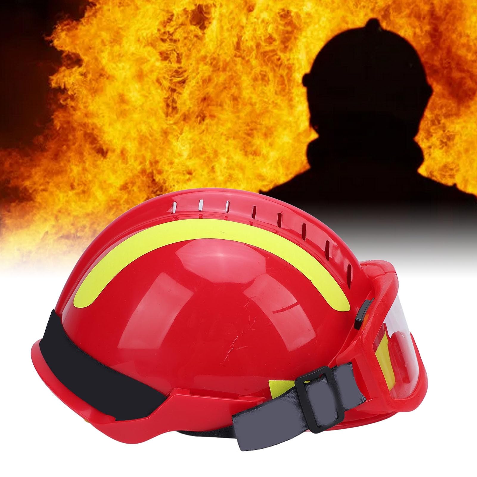Casco de Rescate con Casco Ligero y Duradero para Seguridad en, Ajustable para Obras de Construcción y Bomberos, PC, tamaño: 30 X 16 Cm