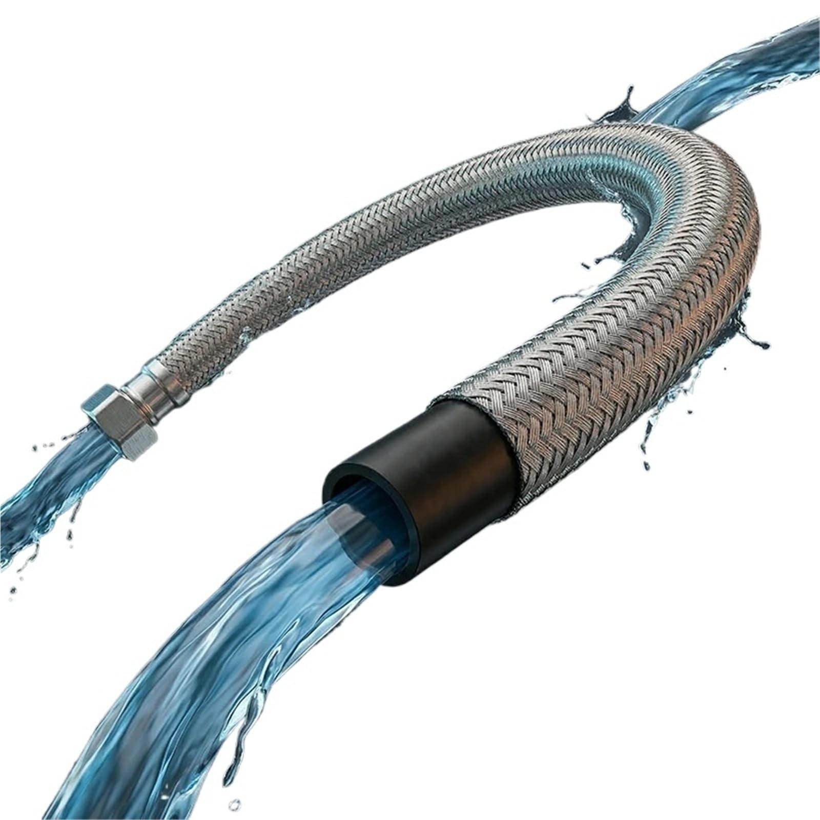 Manguera de Ducha, Manguera de Suministro de Agua Trenzada de Acero Inoxidable 304, Conector Hembra, Grifo, Calentador de Agua for Inodoro | 200cm