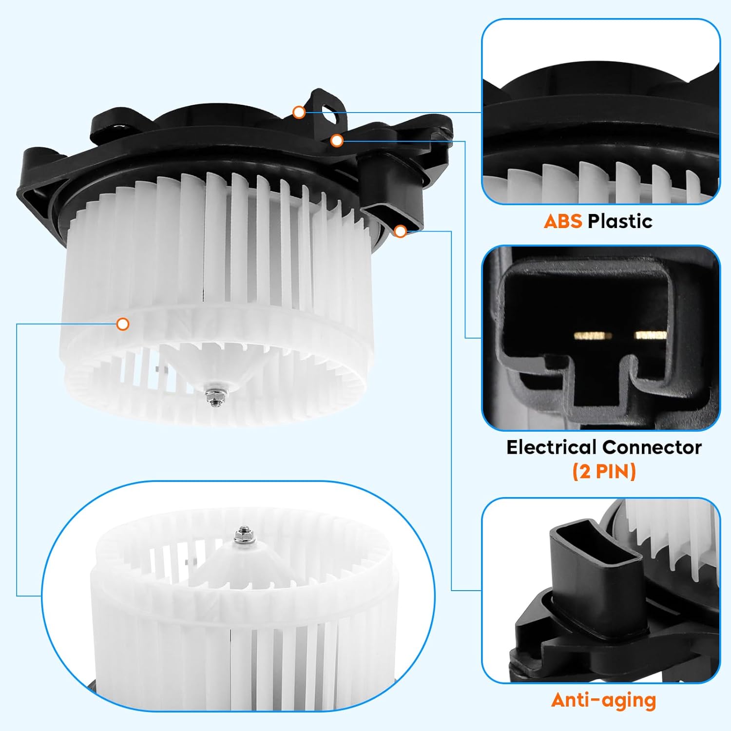 700188 HVAC Heater Blower Motor Assembly w/Fan Fit for 2005 2006 2007 2008 2009 2010 2011 2012 2013 2014 2015 Toyota Tacoma, Replaces for 8710304040 87103-04043 615-50129 PM9297