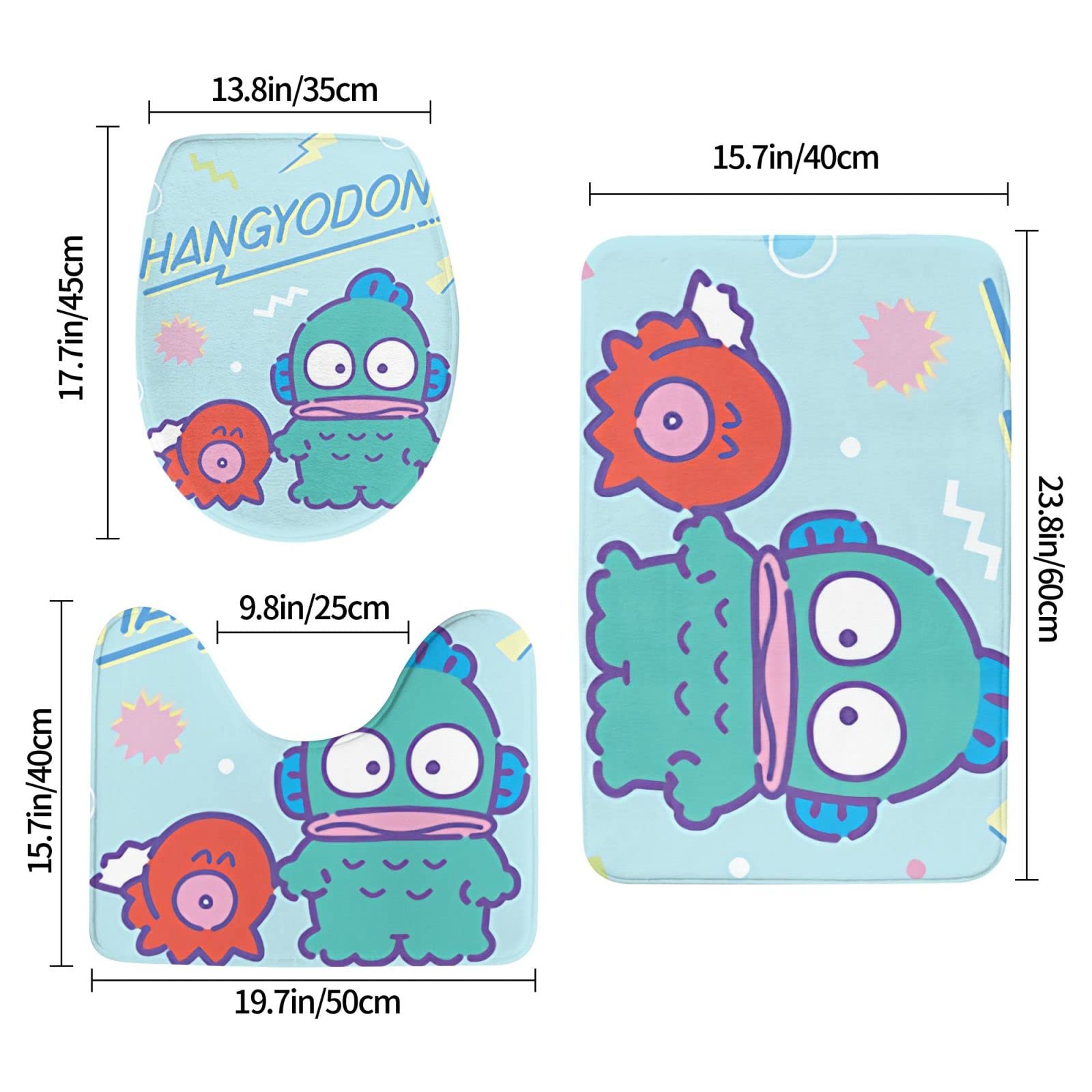 Amazon｜ハンギョドン 3点セット トイレマット フタカバー 便座カバー