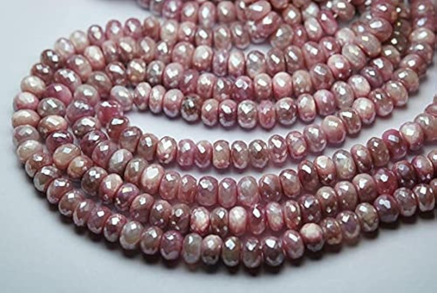 Pierre de lune rose 7-8mm pour confectionner vos bijoux de mariage bohème chic