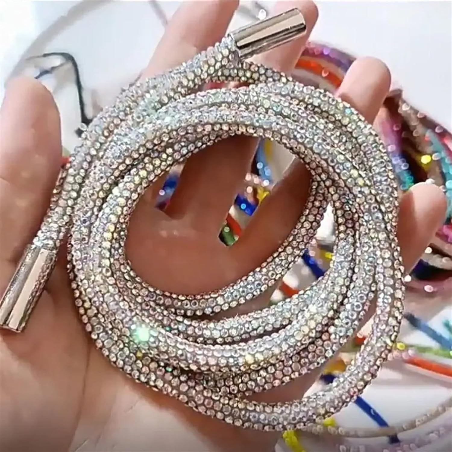Wymiana sznurka Rhinestone DIY 2 szt. Wielokolorowy sznur(Roze)
