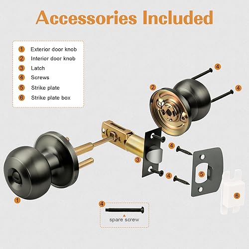 Vista 83 de Probrico - Pomos de puerta color negro mate, paquete de 15 pomos interiores con función de bloqueo de privacidad para dormitorio y baño, pestillo