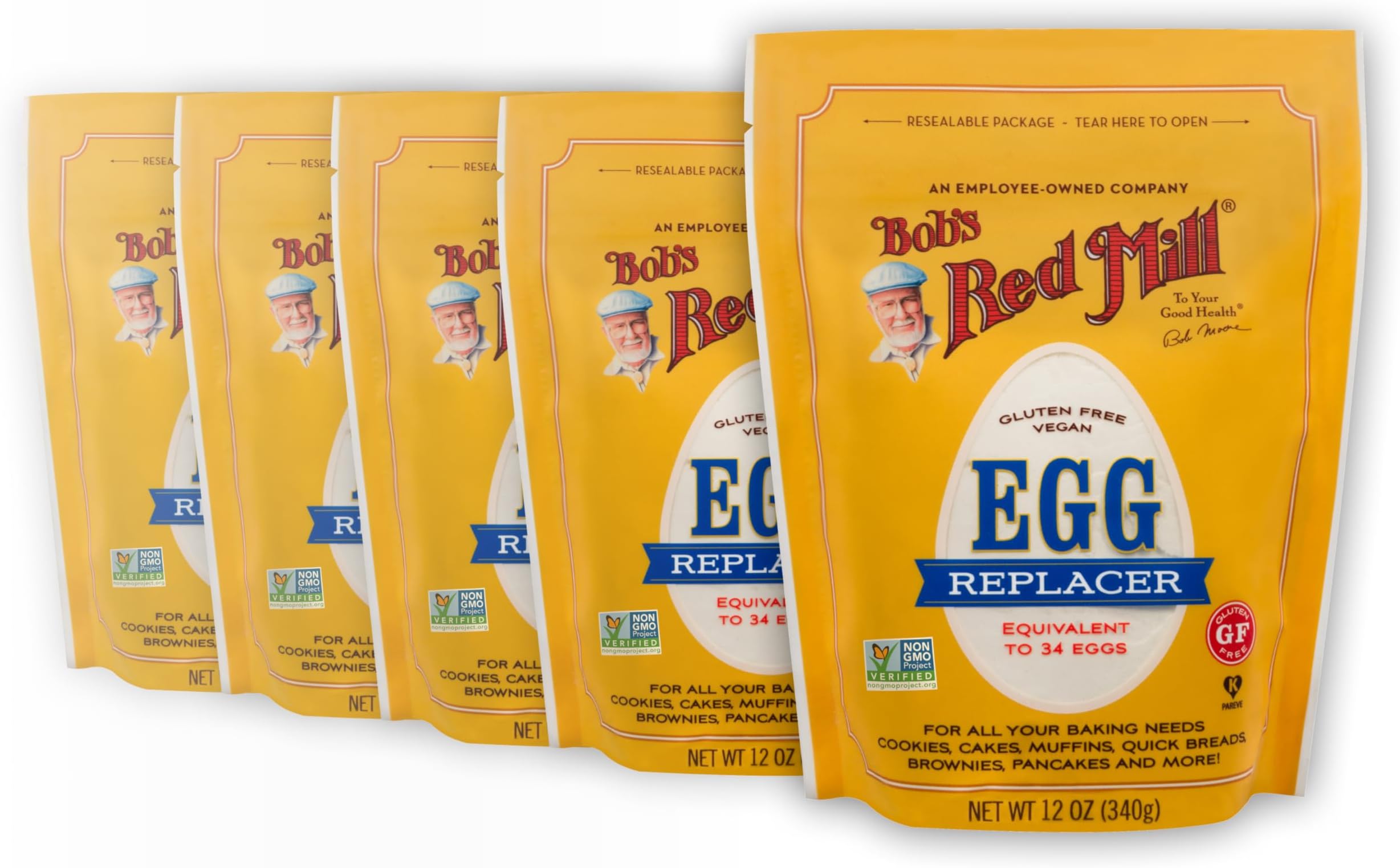 Bob's Red Mill - Gluten Free, Vegan, Egg Replacer, Non-GMO, Equivalent to 34 Eggs, 340g Pouch