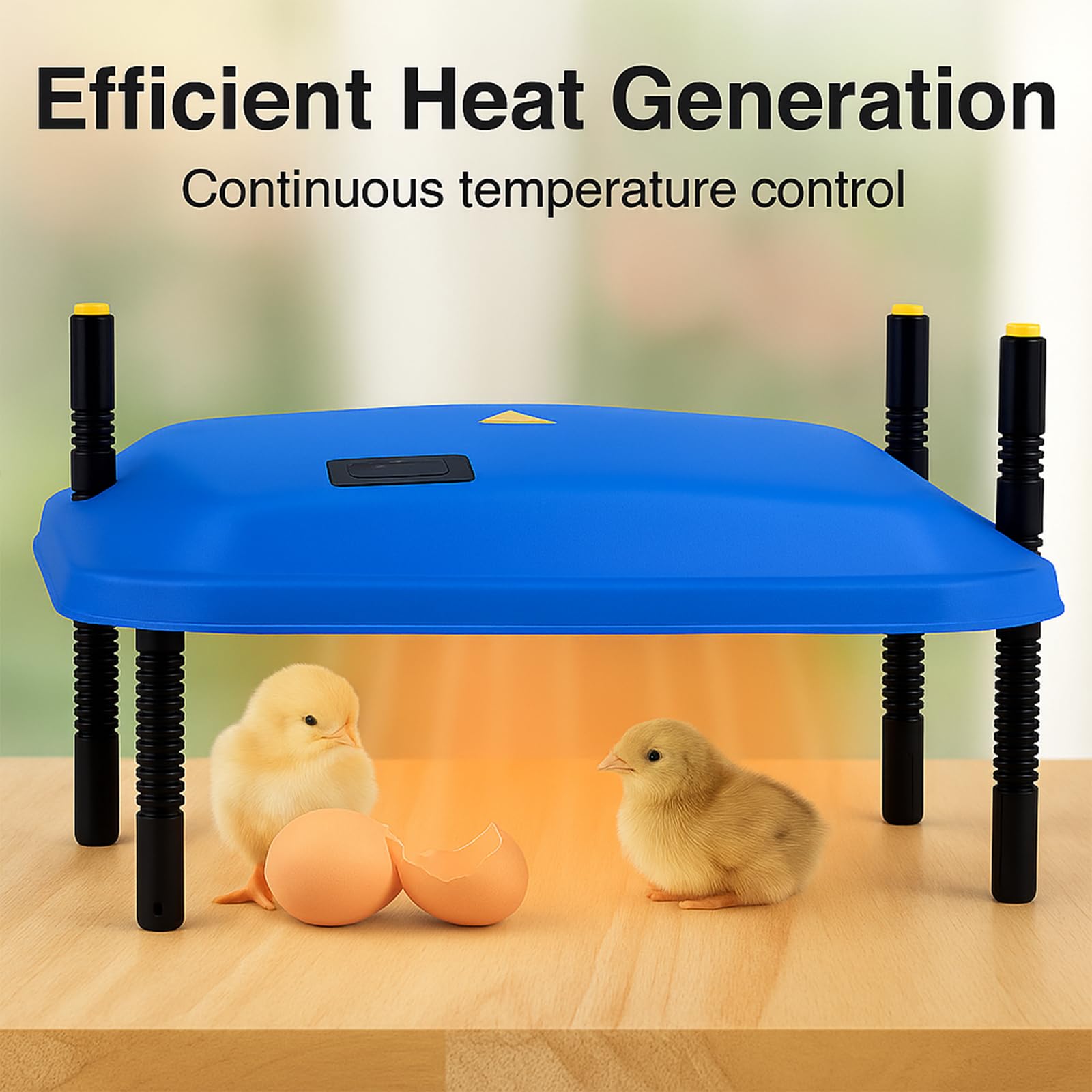 Placa calefactora ajustable de 16 x 16 pulgadas para pollitos, proporciona calor constante y eficiente. Seguro, ahorro de energía, fácil de montar y limpiar. Perfecto para la cría de pollos (azul)