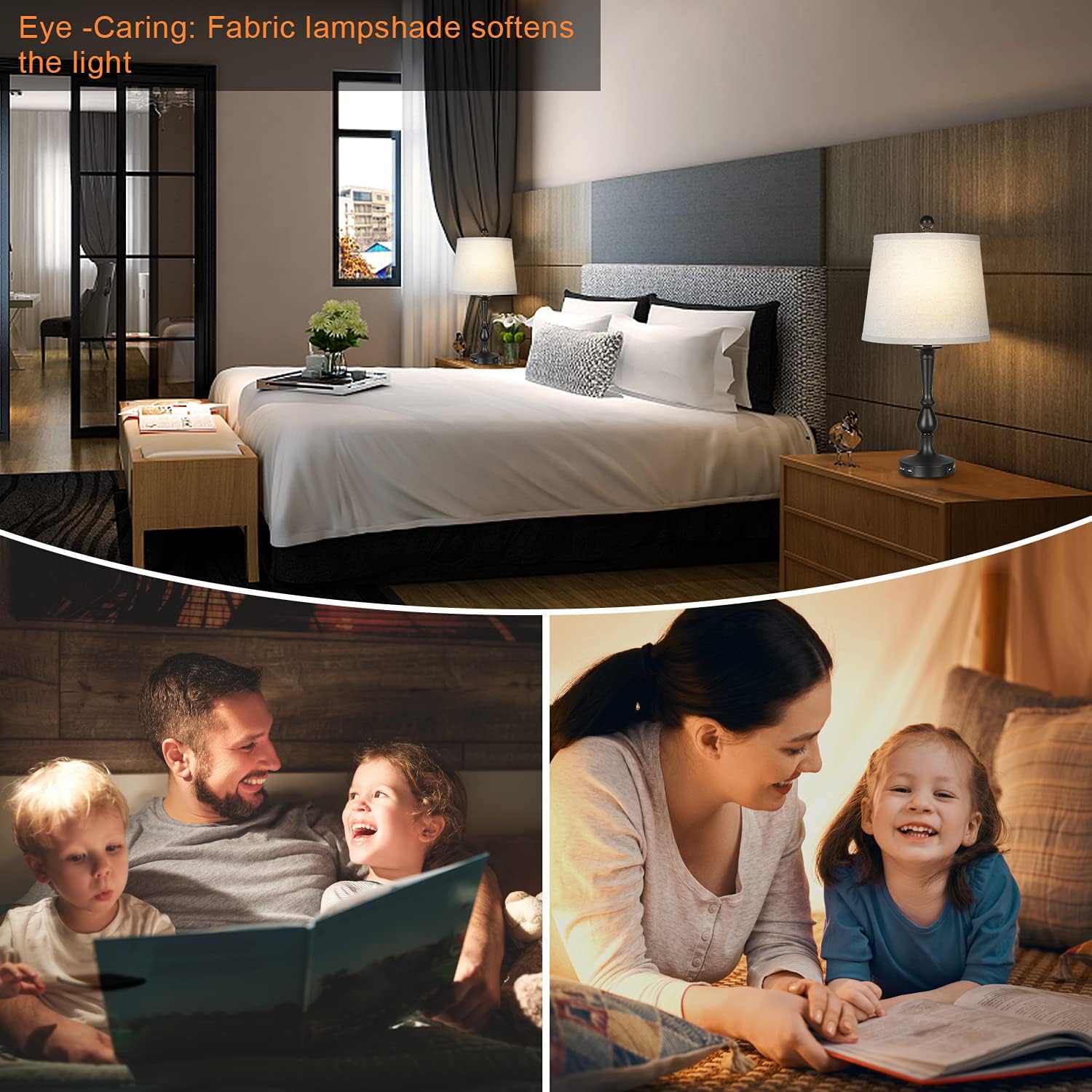 Hоlіdау Dеаlѕ 🛒 Pauwer Modern USB Table Lamps Set of 2 Metal Bedside Desk Lamps with USB Charging Port Black Nightstand Light Beige Fabric Shade Bed Lamp for Bedroom Living Room Gеt Chеар Prісе Pauwer Modern USB Table Lamps Set of 2 Metal Bedside Desk Lamps with USB Charging Port Black Nightstand Light Beige Fabric Shade Bed Lamp for Bedroom Living Room