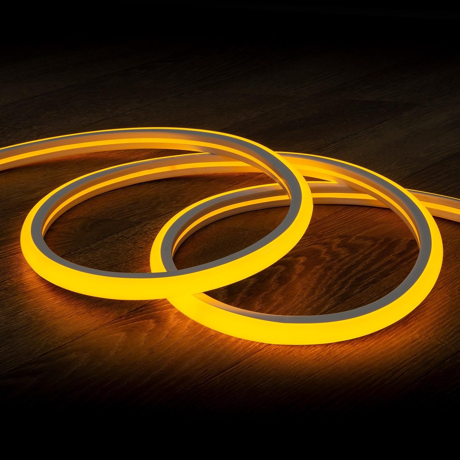 LEDKIA Tira LED Neón Regulable 220V Amarillo Semicircular 180 7.5W/m Corte