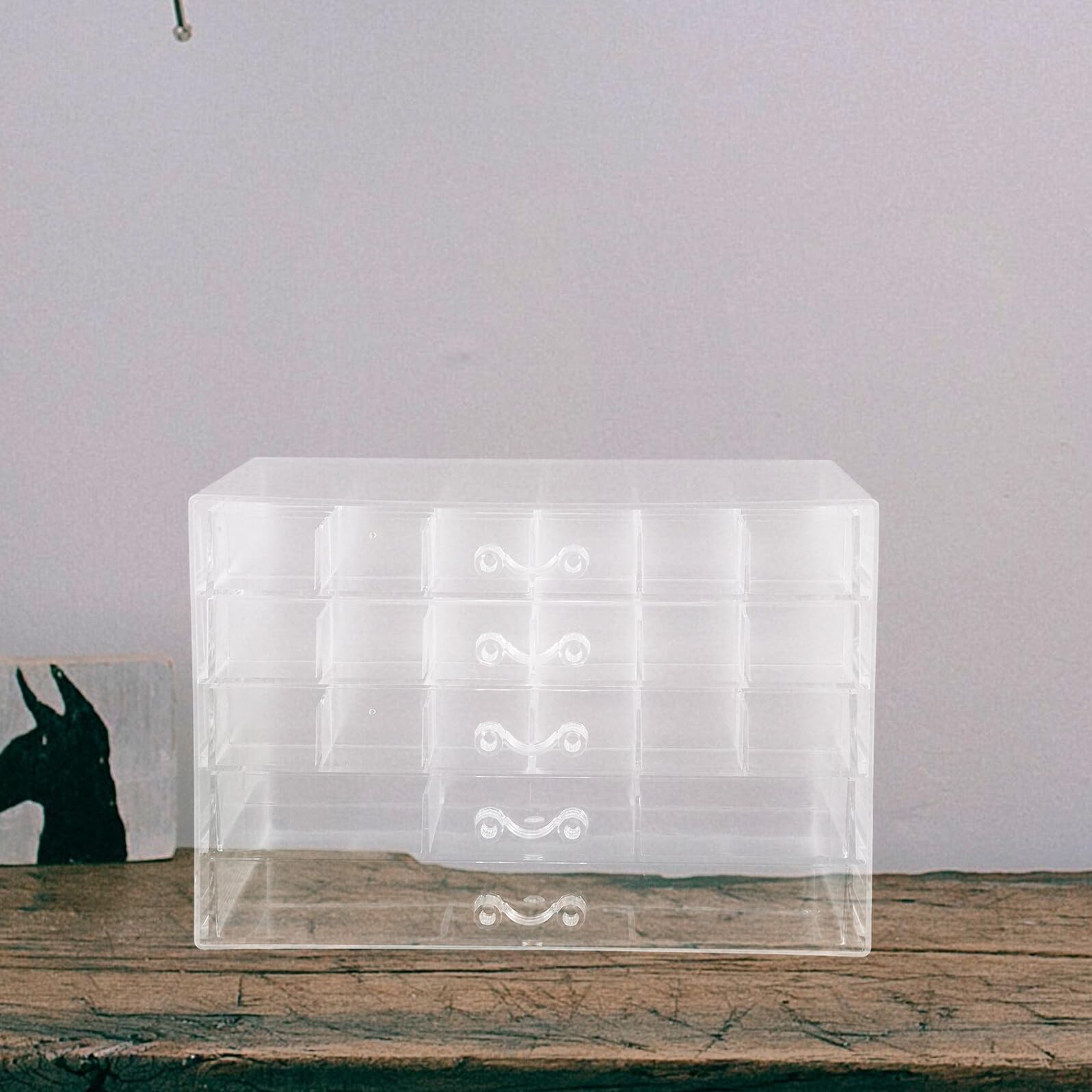 Organizador de Pendientes con 5 Niveles Caja Transparente para Joyas a Prueba de Polvo Almacenaje Grande para Anillos Collares y Pendientes Expositor Multifuncional para
