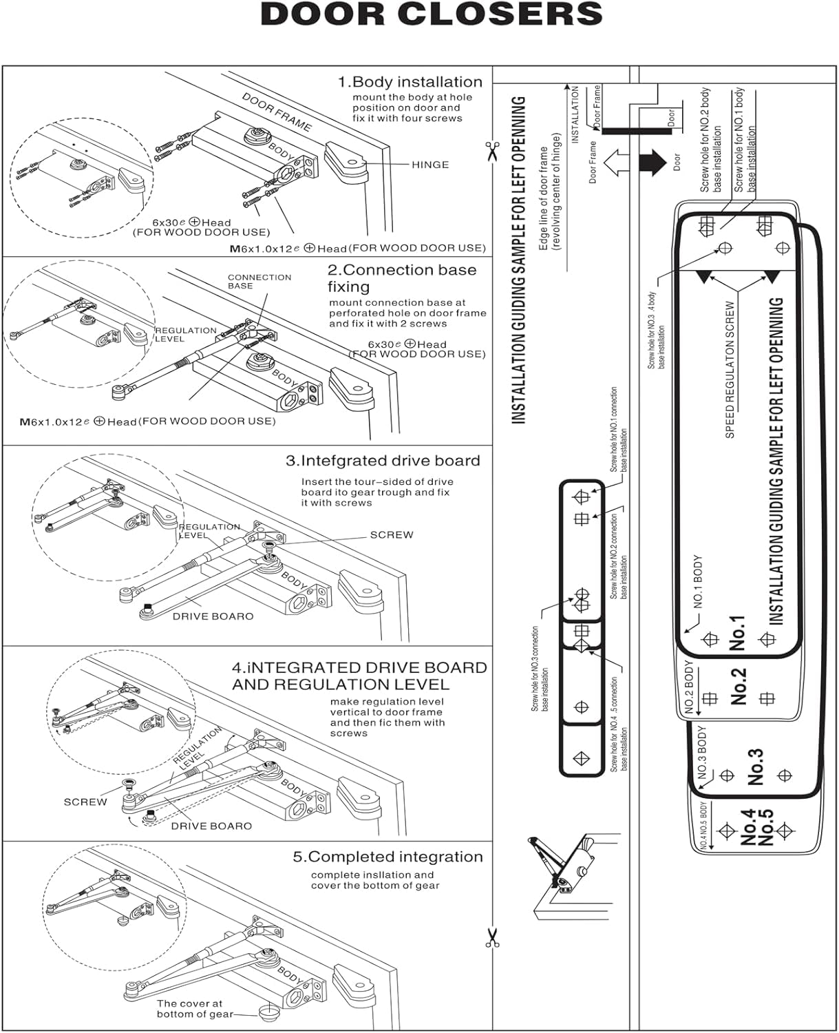 Cierrapuertas Automático Hidráulico Ajustable, Muelle Cierrapuertas para Puerta Interior/Exterior (45-65 kg), Cierre Automático Puerta con Amortiguación, Aleación de Aluminio Plateado