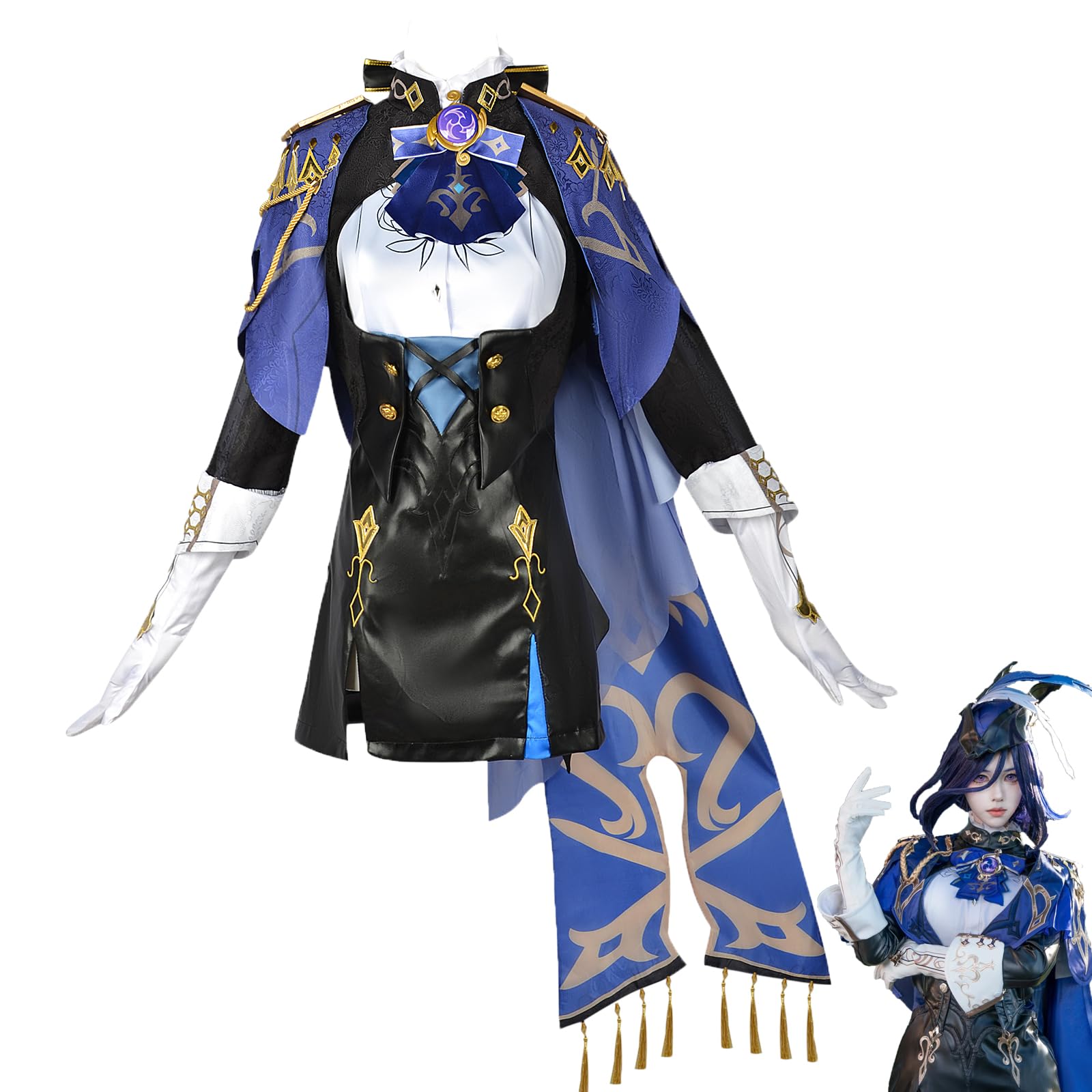 Fiamll Clorinde Cosplay Kenshin Clorinde Costume Cosplay Clorinde Outfit Costume Full Set Carnival