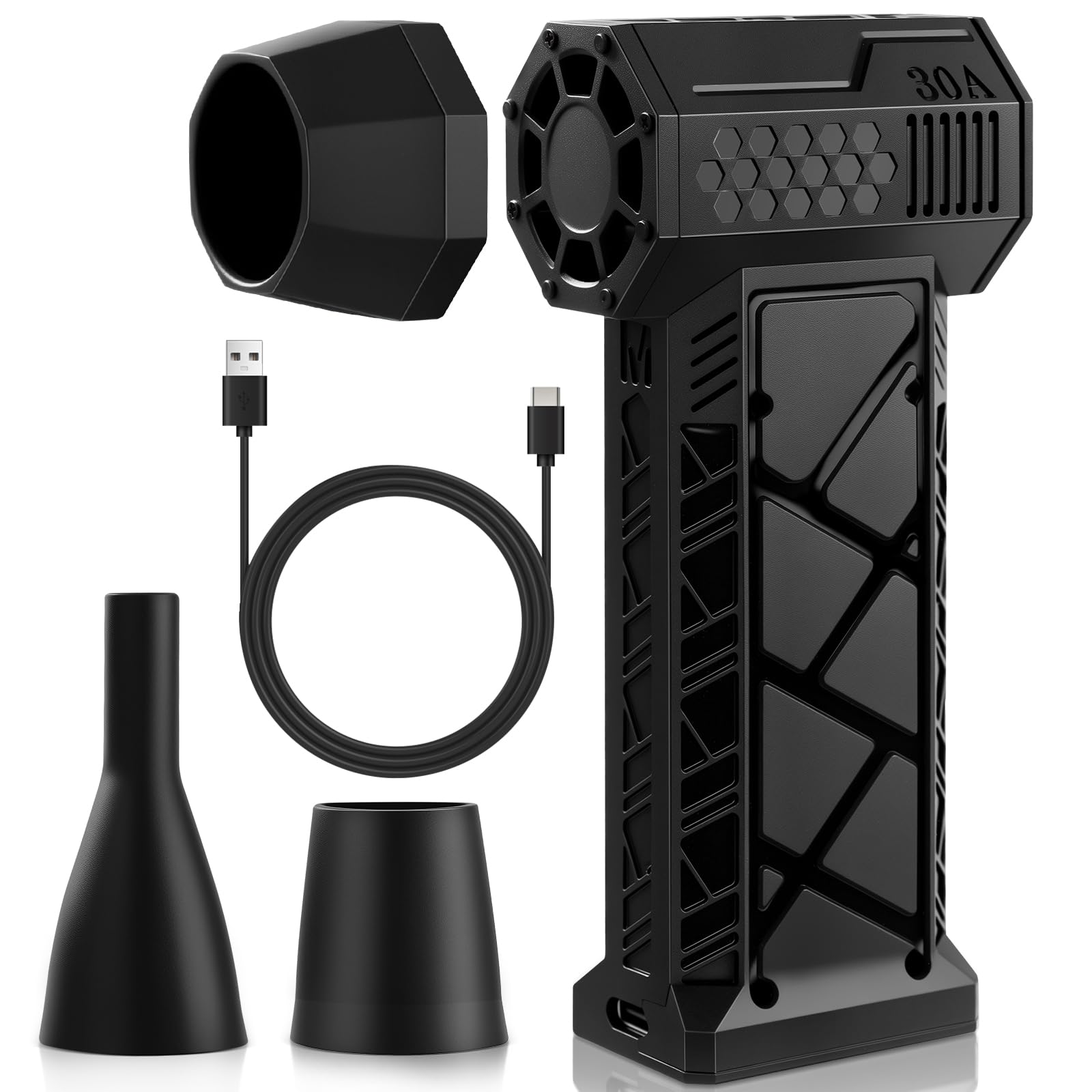 Compressed Air Duster 250000RPM Cordless Air Blower with 4 Gear Adjustable Electric Duster for Keyboard PC Cleaning