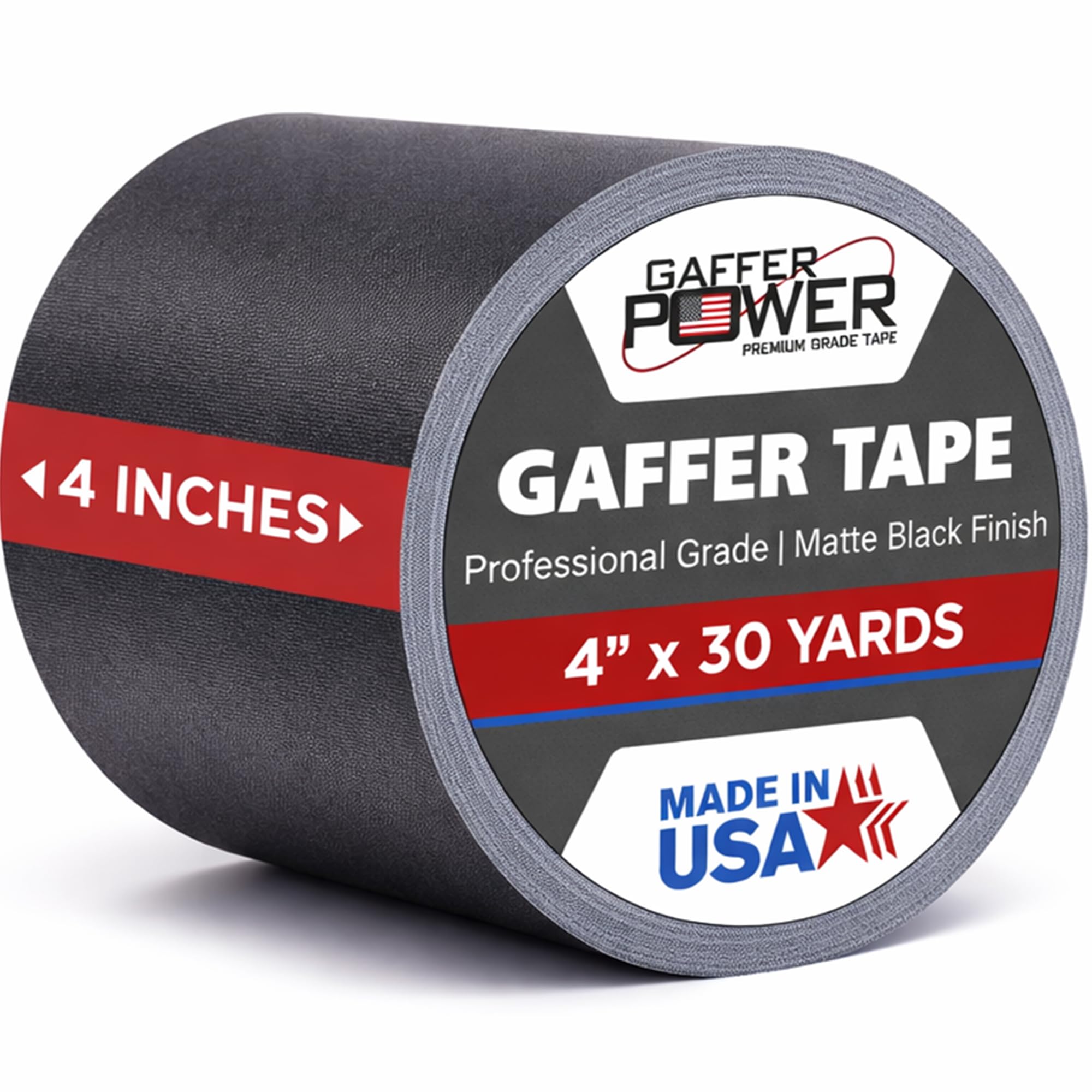 Gaffer Power - Cinta adhesiva de calidad profesional, fabricada en Estados Unidos, resistente, antirreflectante y multiusos, mejor que la cinta americana
