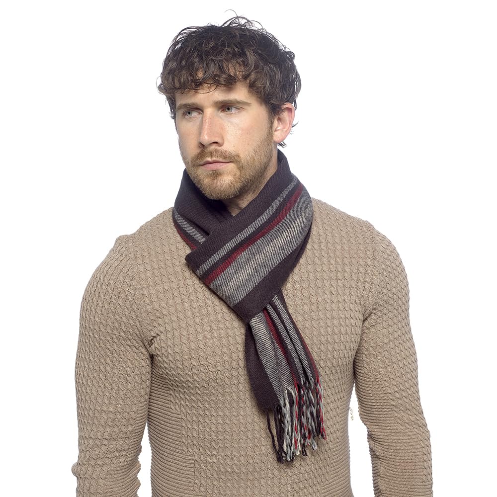 Undercover Mens Stripe Scarf GL1302 Black/Red/Grey