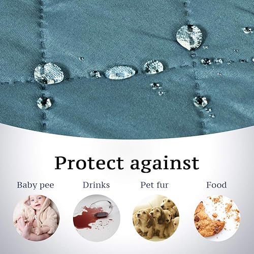 Miniatura 5 de Protector de sofá para perros, gatos y mascotas, protector de muebles acolchado con correa elástica antideslizante, resistente al agua, fundas de