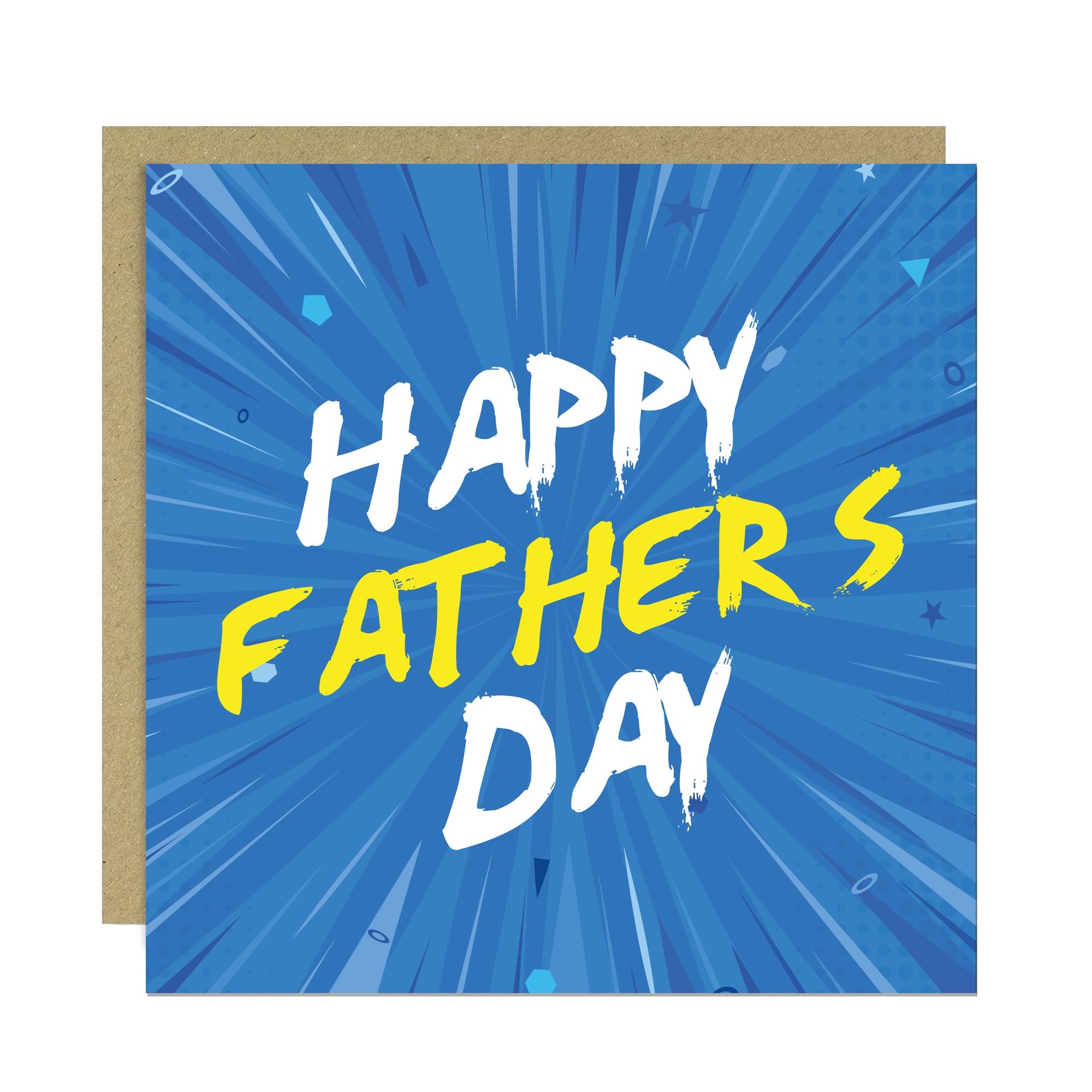 RED OCEAN Happy Fathers Day Card, Card For Dad, 145 x 145mm With Kraft Envelope, Novelty Father's Day For Dad From Daughter and Son