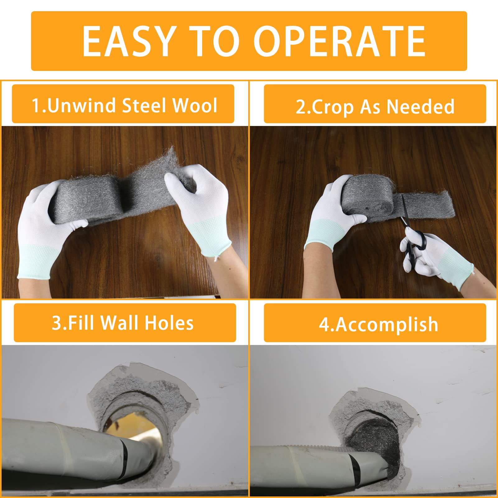 Xcluder Rolls Of 4 X 5' Stainless Steel Wool Rodent Control, 50 OFF