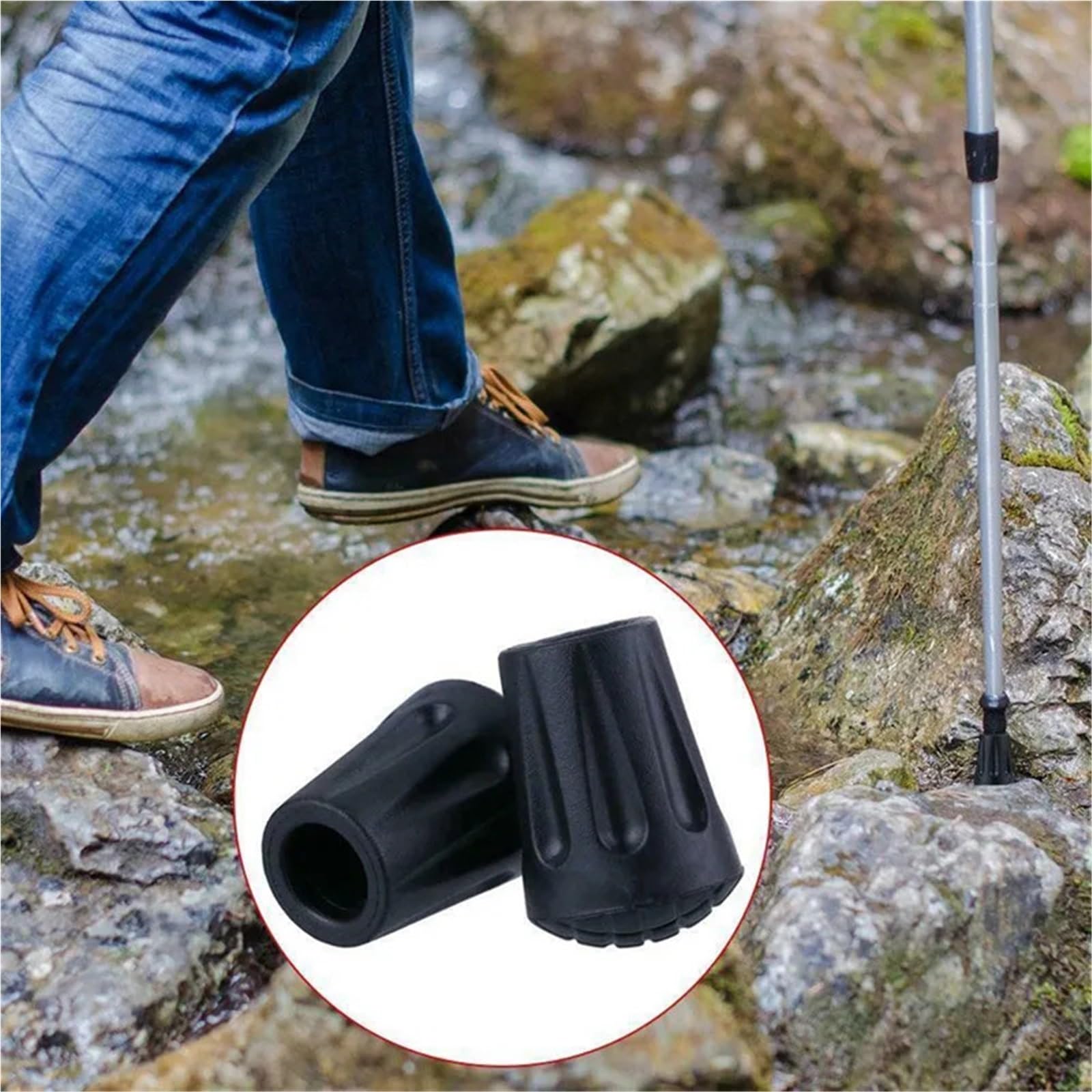 Protecteur De Canne Protections d'embouts de bâtons de Marche et de Trekking, tampons en Caoutchouc, Embouts de Rechange for bâtons de randonnée pour Trekking BâTons De Marche