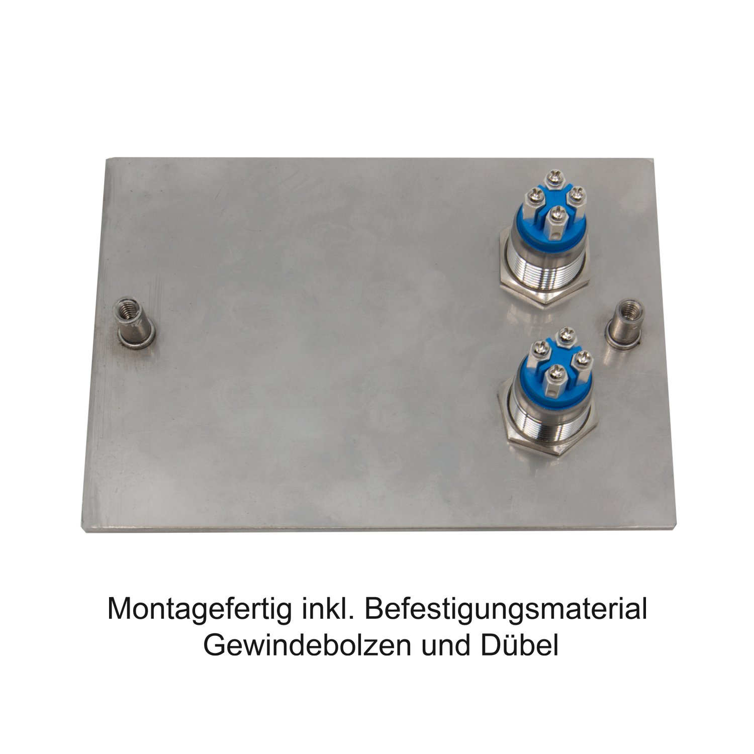 Zweifamilienhaus Klingelplatte Frankfurt 140 x 100 X 3mm V2A Edelstal kostenlose Lasergravur (LED weiß)