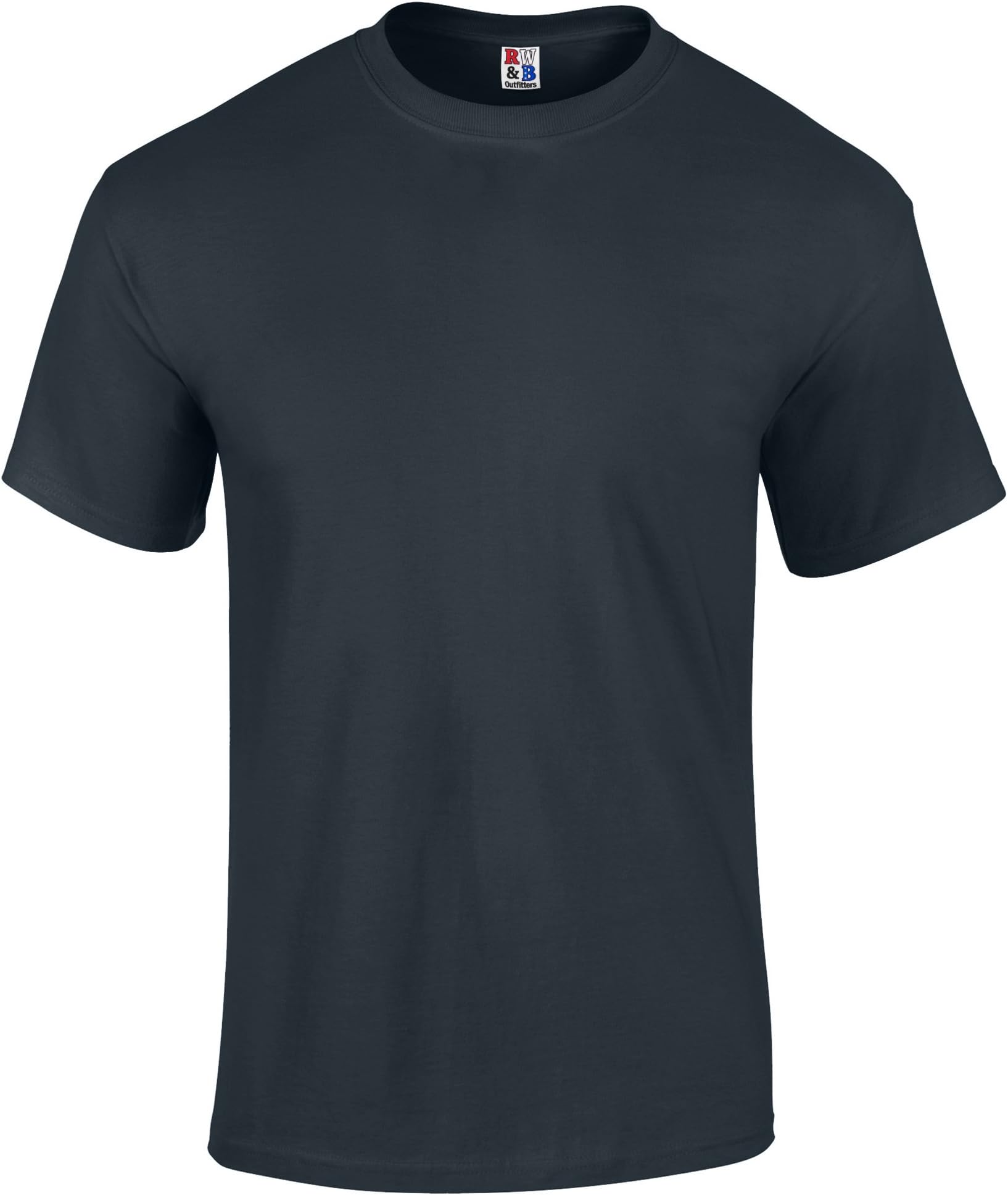 Men's Heavyweight 100% Cotton T Shirt Made In USA by R W & B Outfitters S - 3XL Pepper Medium