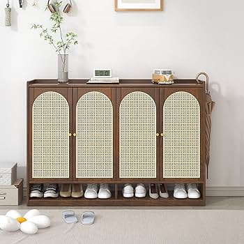 キャビネット・サイドボード Cane Weave Rattan Cabinet Cane Weave Cabinet (2size) ラタンの扉が目を引く、ナチュラル
