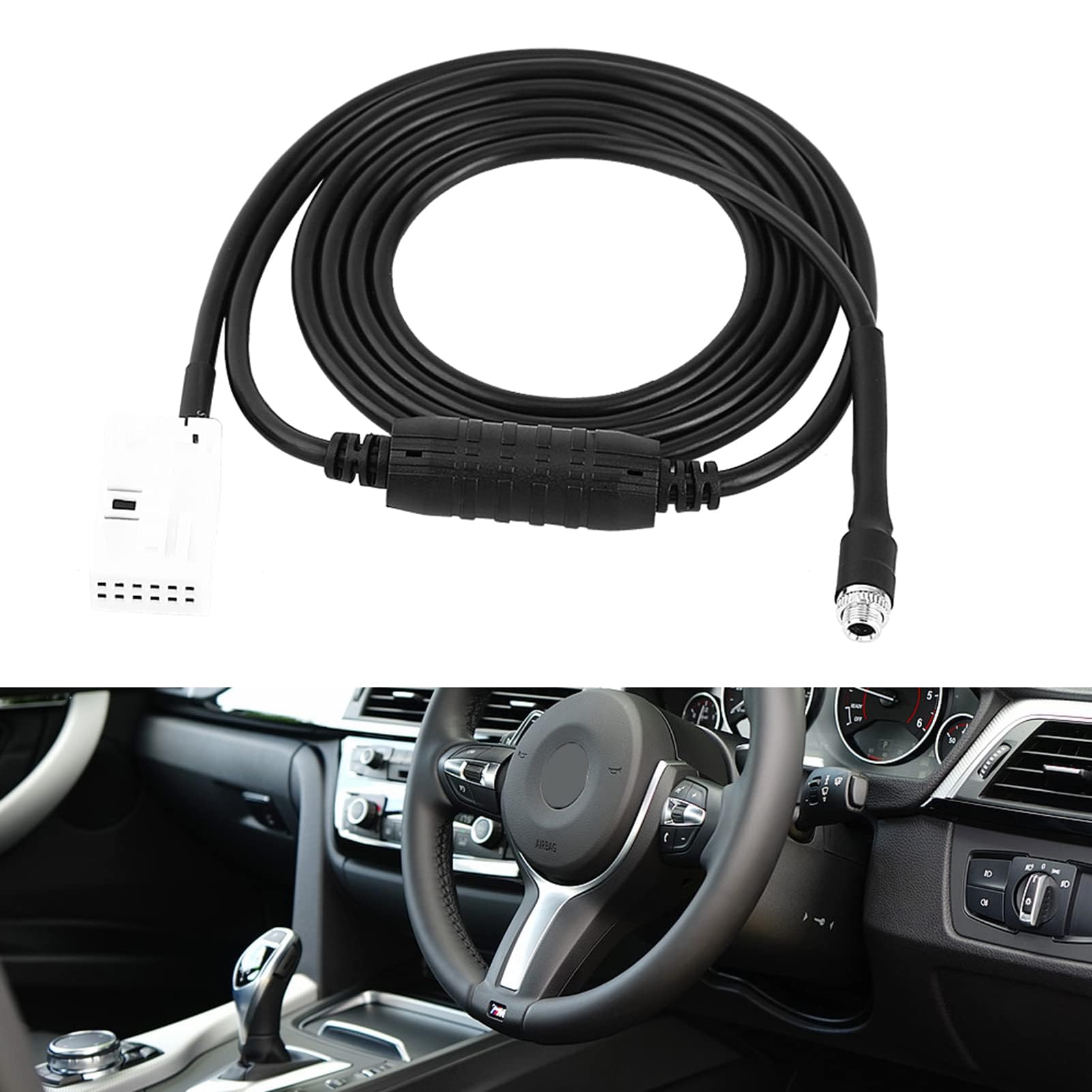 Kabel adaptera AUX, interfejs pomocniczy Adapter wejściowy USB AUX 12-pinowy zestaw pomocniczego wejścia o AUX Kabel adaptera dla E60 E61 E63 E64