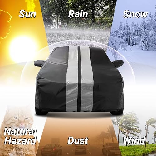 Miniatura 6 de iCarCover Funda de automóvil personalizada para Mercedes Clase C Sedan 2008-2024, impermeable, para todo tipo de clima, lluvia, nieve, UV, protector