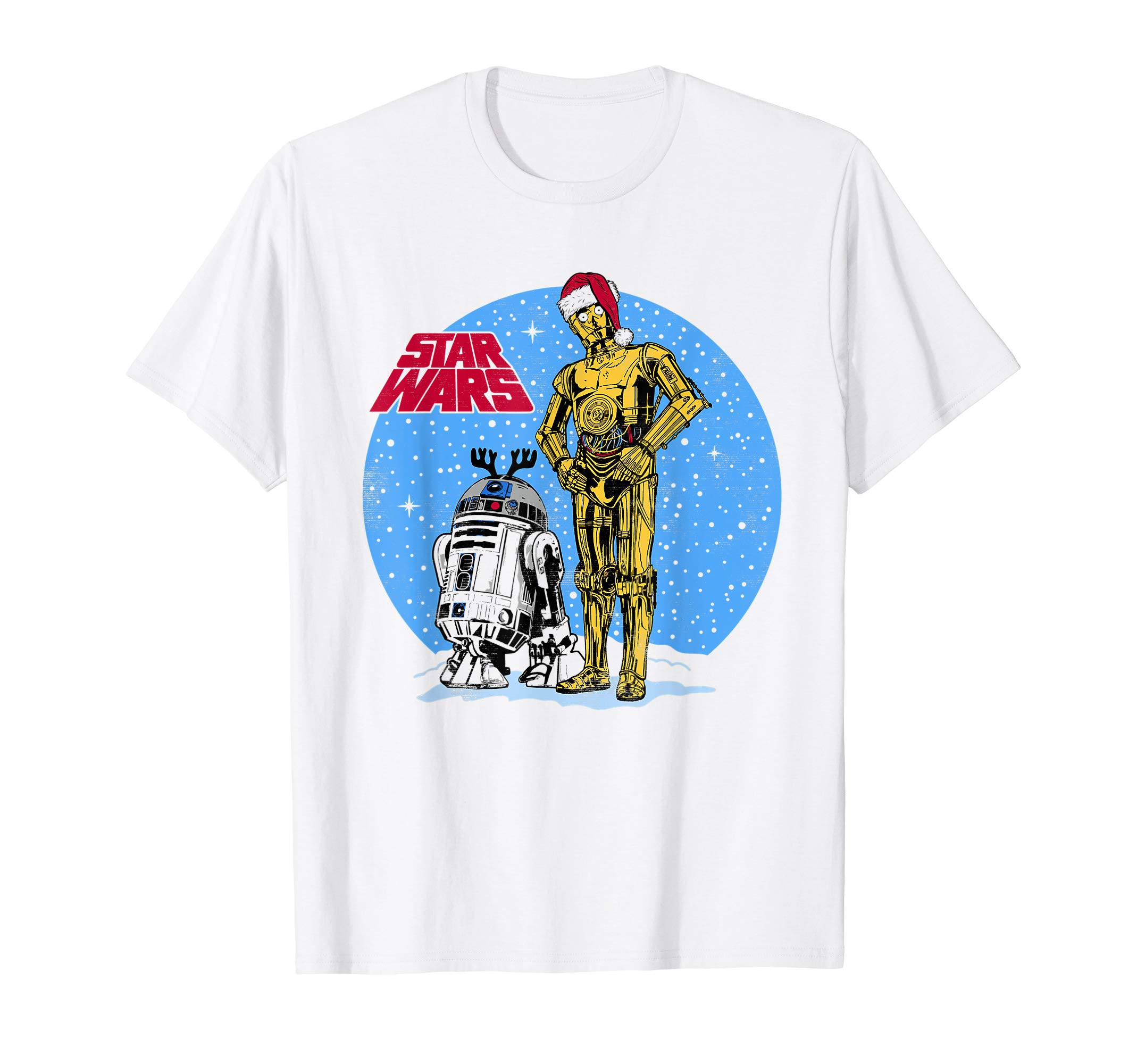 STAR WARSR2-D2 & C-3PO Snowy Christmas Portrait T-ShirtOEKO-TEX STANDARD 100