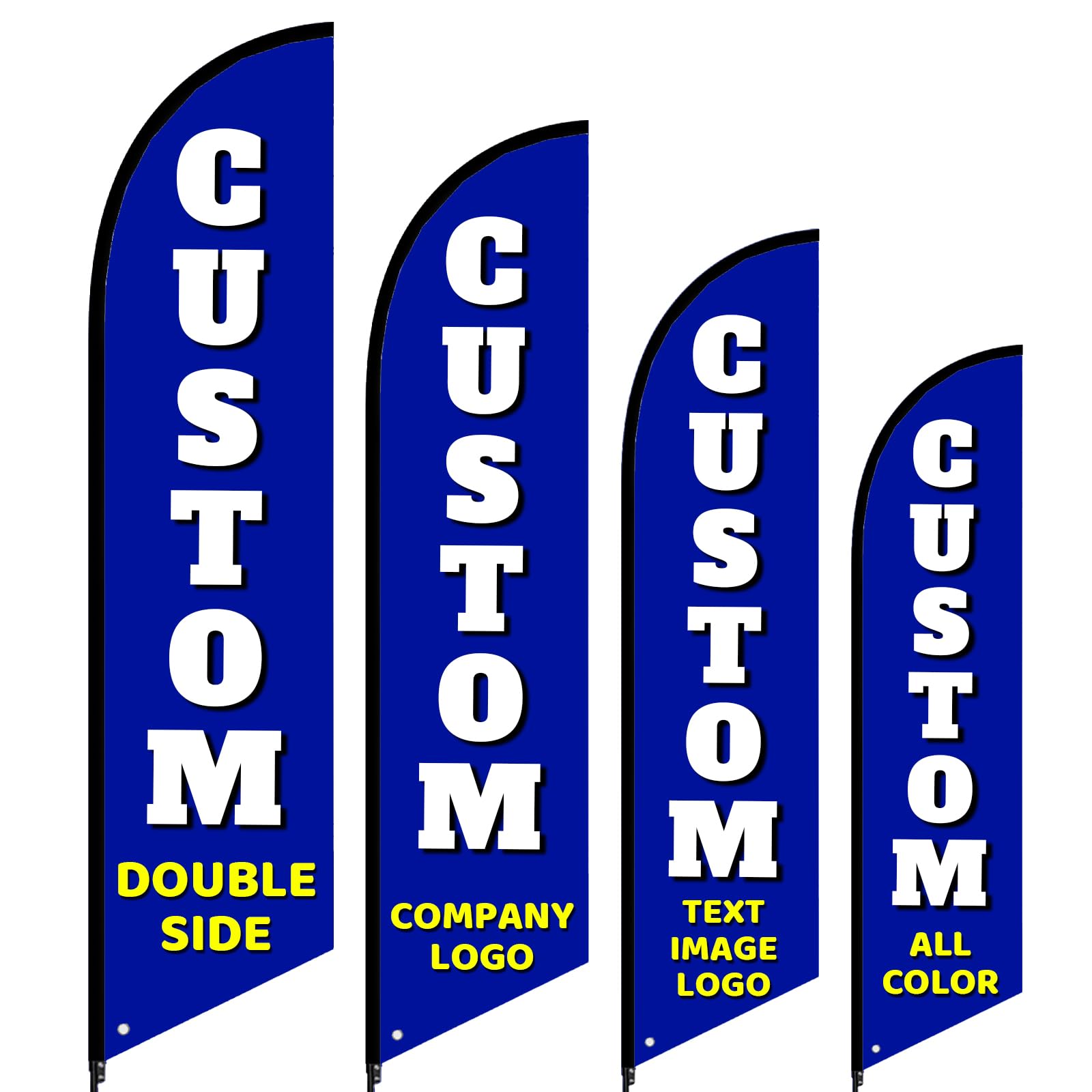 Bulk Custom Feather Flags for Business Personalized Advertising Feather Flag Customize Your Text Customized Business Logo Banners for Outside (Only