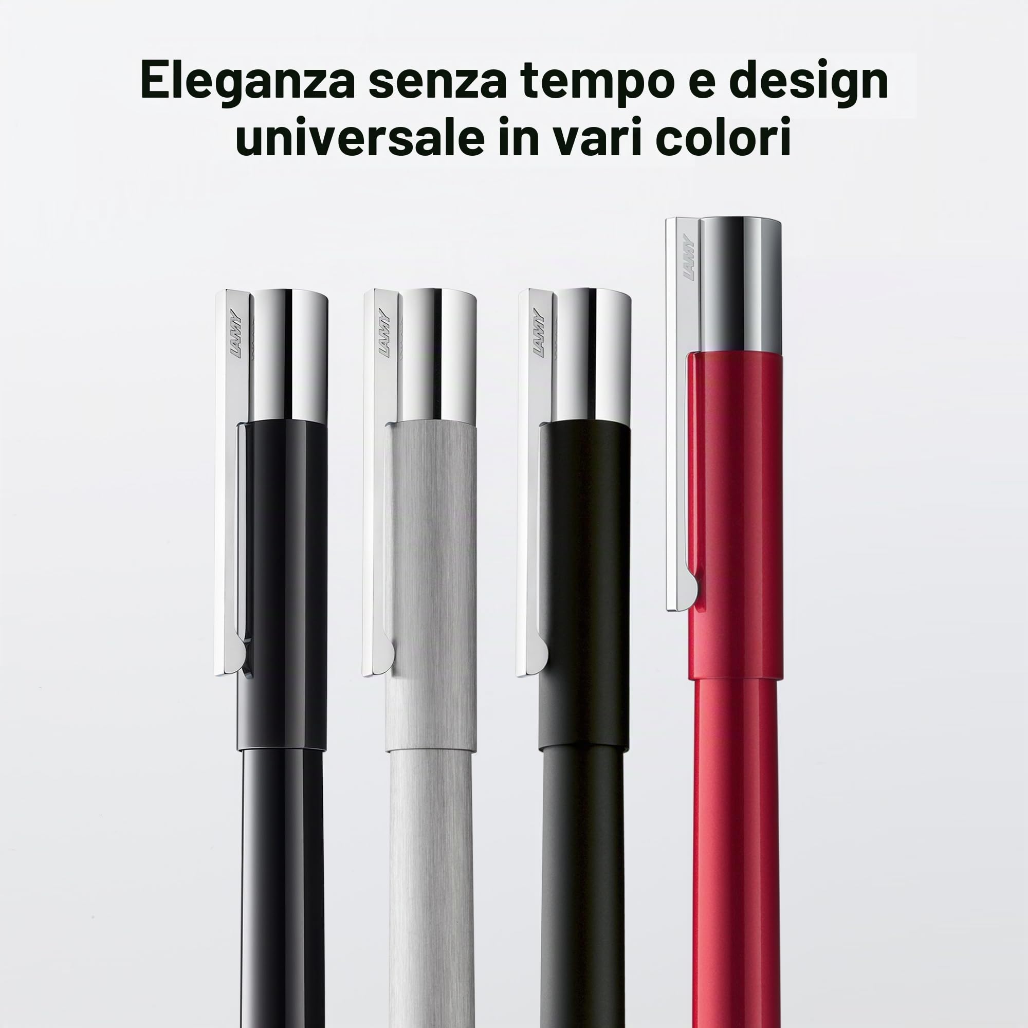 Lamy Stilografica scala pianored - design essenziale con corpo in metallo laccato - pennino in oro 14 carati, tratto EF - cartuccia d'inchiostro T10 blu inclusa - per destrimani