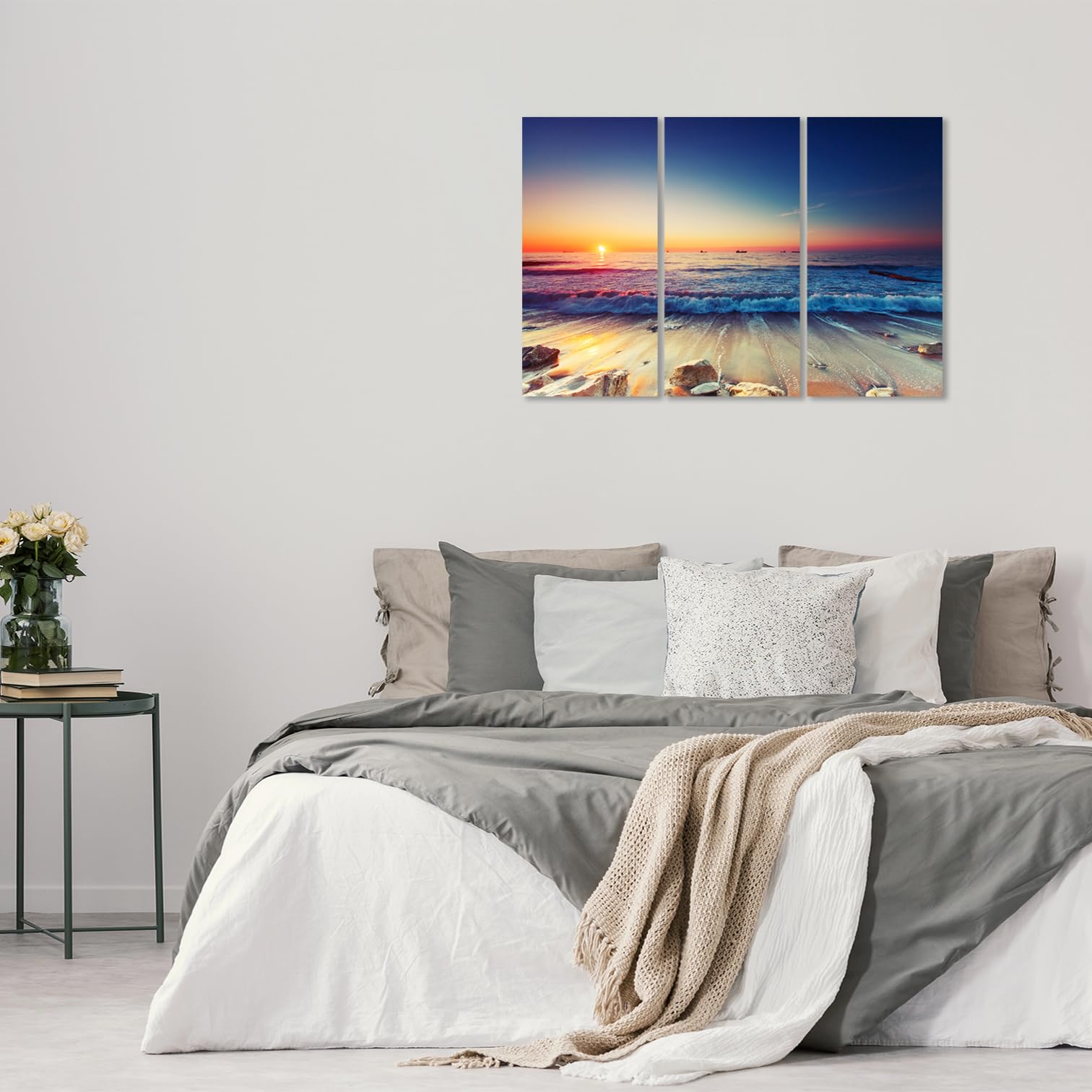 Set 3 Quadri Moderni Ponte Brooklyn - Stampe Bianco/nero 90x60cm Per Parete