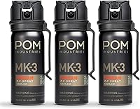 Vista 1 de POM MK3 Pepper Spray, Belt Clip Model, Maximum Police Strength OC with UV Marking Dye, Quick Flip Top Safety, 360° Performance at Any Angle