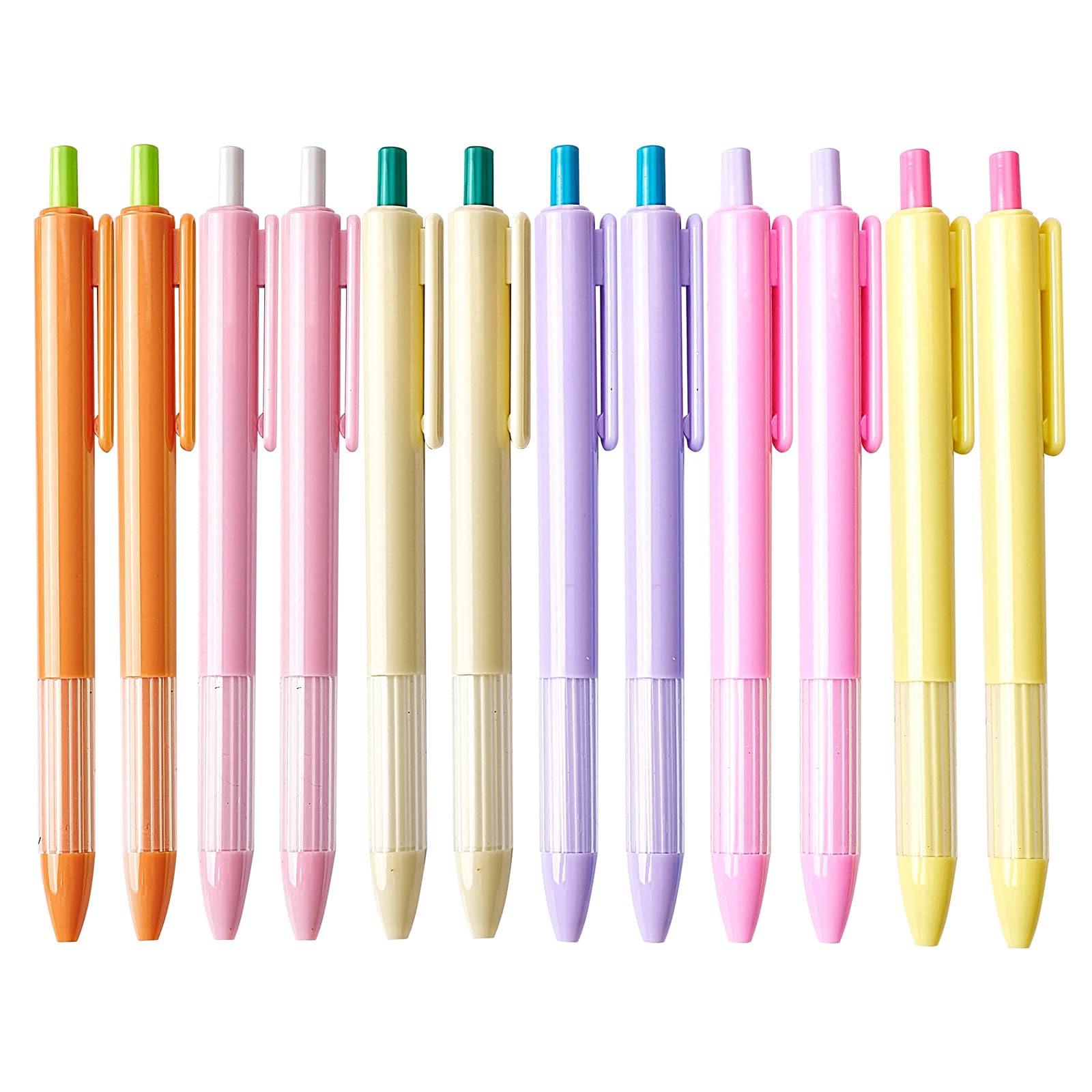 12pcs 1.0mm Bold Point Black Ink Pens, Smooth Writing Ballpoint & Semi Gel Pens,Practical and Pretty Gel Ink Pen Set, Mixed Colors for Office School Supplies, Desk Accessories, Adult Journaling Noting
