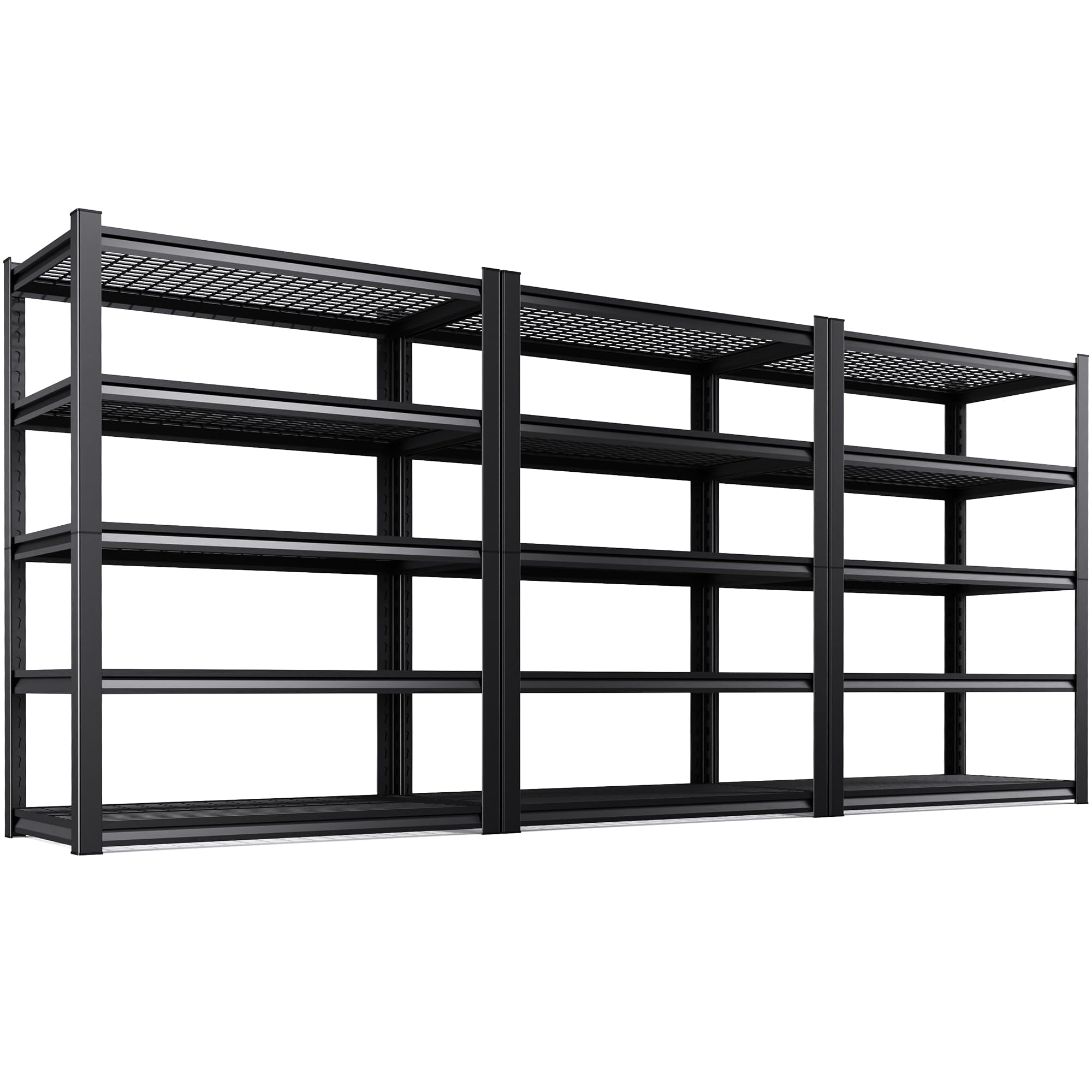 Set of 3 71"H Garage Shelving-3000LBS 5 Tier Storage Shelves,Adjustable Heavy Duty Metal Shelving Unit and Storage Large Wire Rack,Utility Steel Shelf For Shop Warehouse Industrial Pantry 71"x35"x16"