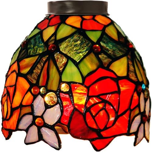 Pantalla de lámpara rosa de repuesto solo para pantallas de vidrieras Tiffany, accesorios retro para lámpara pastoral, para lámpara de mesa, luz