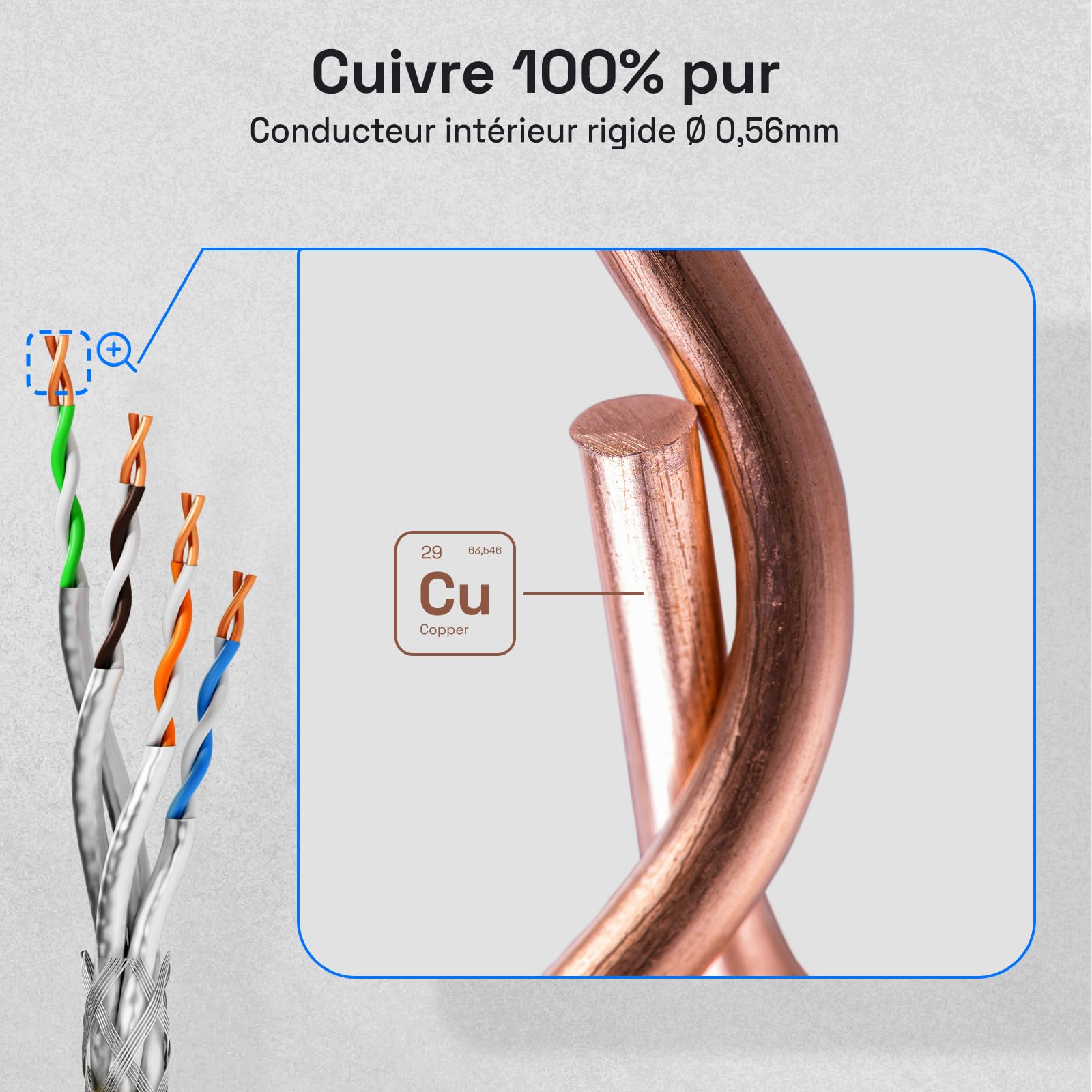 HB-DIGITAL 50m Câble Réseau Extérieur Cable Ethernet RJ45 CAT 7 - Câble d'Installation Blindé S/FTP - Double Blindage PiMF - Cuivre Pur AWG23 - max. 1000MHz 10Gbps - Extérieur PE - Noir