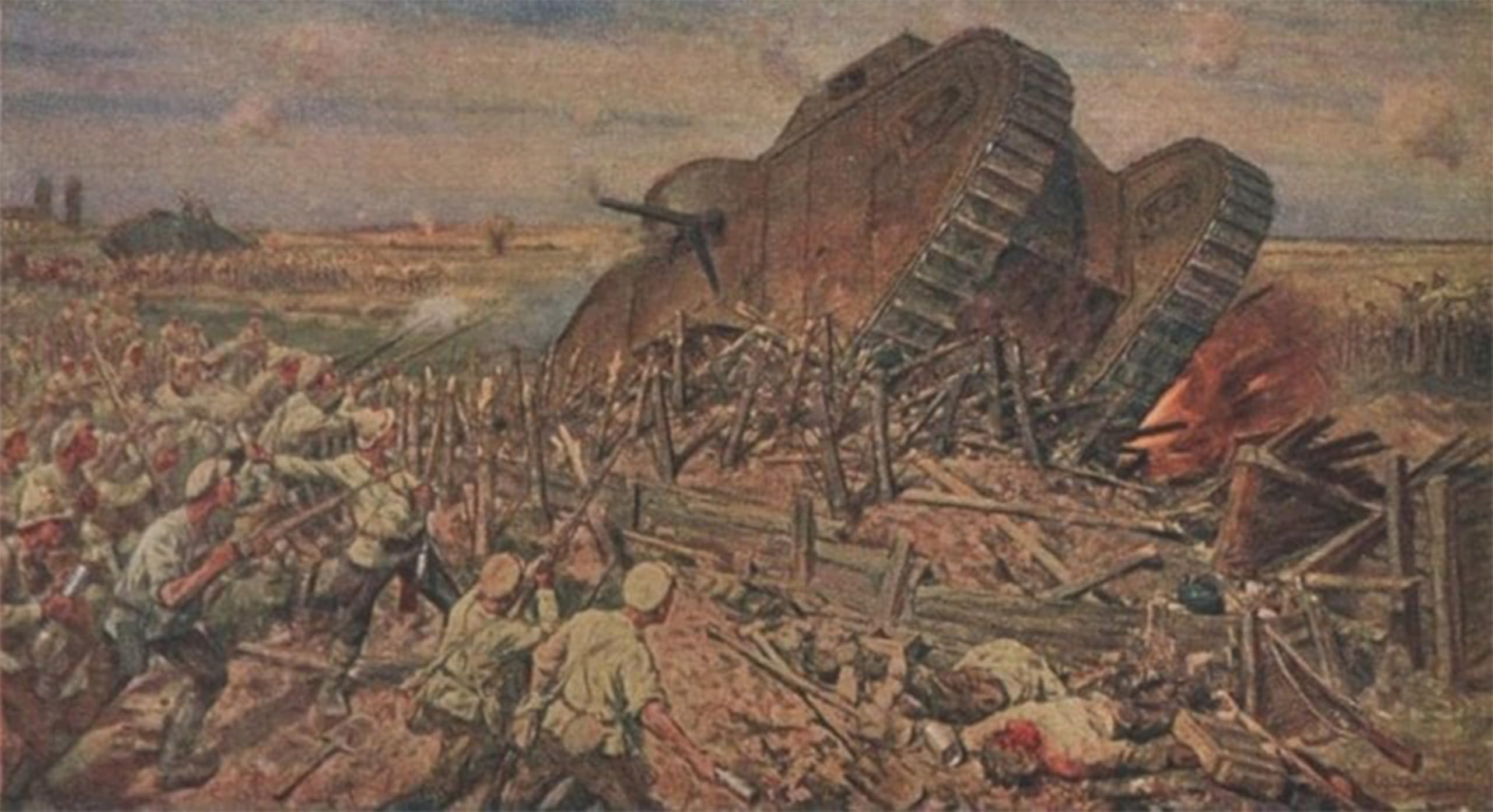 SERENDIPITP Vintage Picture Print on Canvas Wall Art Poster the Capturing of a Tank Near Kakhovka by Ivan Vladimirov Artwork Print Poster for Wall Decor 60x90cm