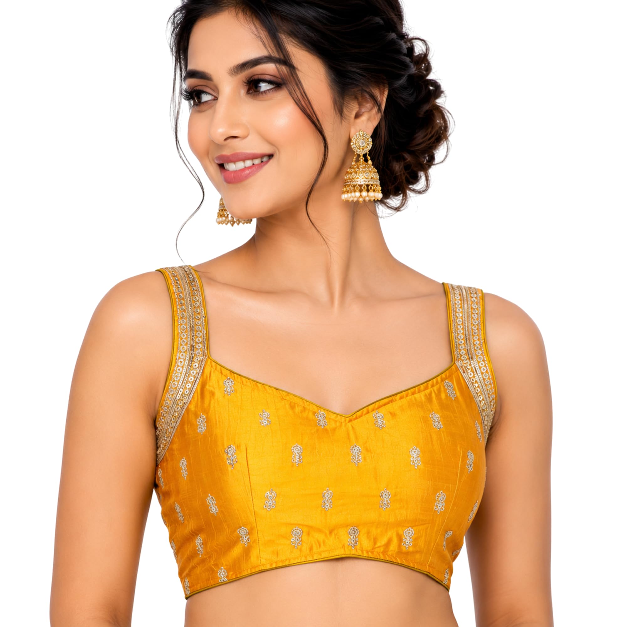 Women’s Elegant Embroidered Saree Blouse with Dori Tie-Up Back Padded Designer Alterable Blouse-picture-22