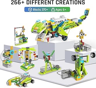 makerzoid Coding Robot Toy for Kids 6+, 100+ in 1 APP Control Robots Building Toys, Programmable Scratch Coding Kit with 23 Video Courses,Birthday Toy for Kids (370 Blocks)