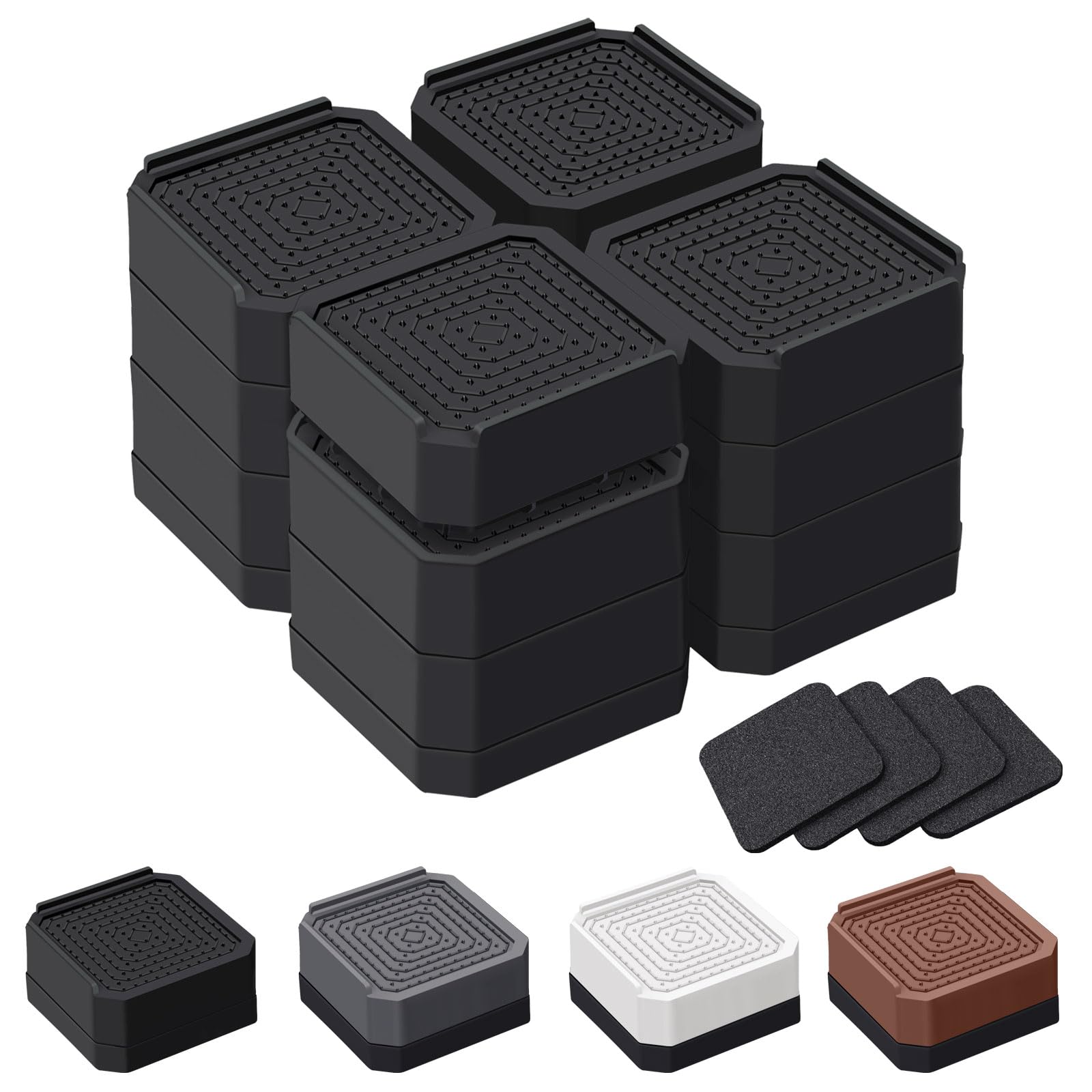 ANNKUT Heavy Duty Bed Furniture Risers, Adjustable Rectangular Support Blocks for Beds, Desks, Sofas, Chairs, Lift to 1.5、3 or 4.3 inch, Supports Up to 4000 lbs（Black）-image-42