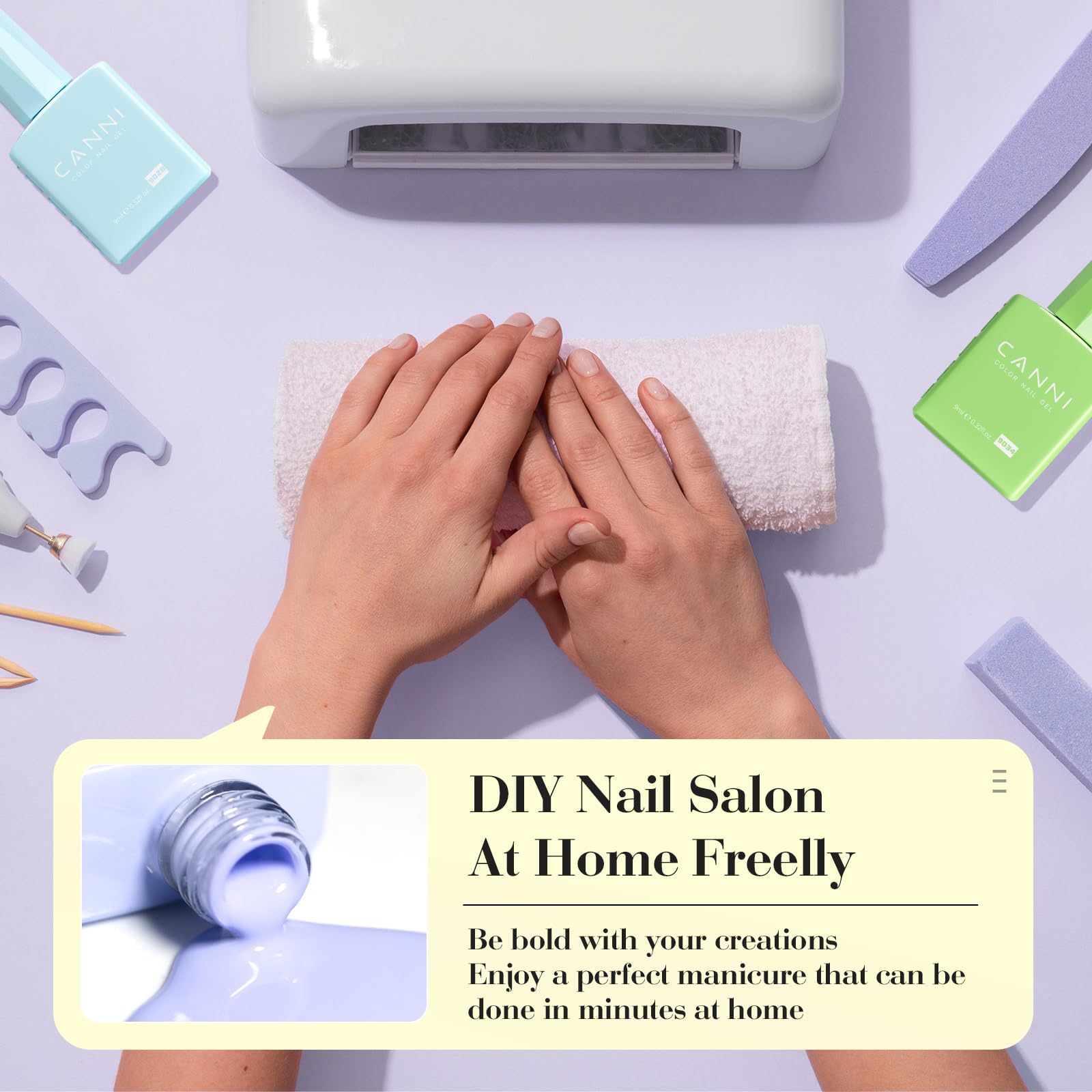 CANNI 9ml Hema-Free Gel Nail Polish Set- 6Pcs White Black Burgundy Red Purple Nude Colors Gel Polish Kit, Soak Off LED Nail Gel Manicure Kit DIY at Home Salon Gifts for Women Girls