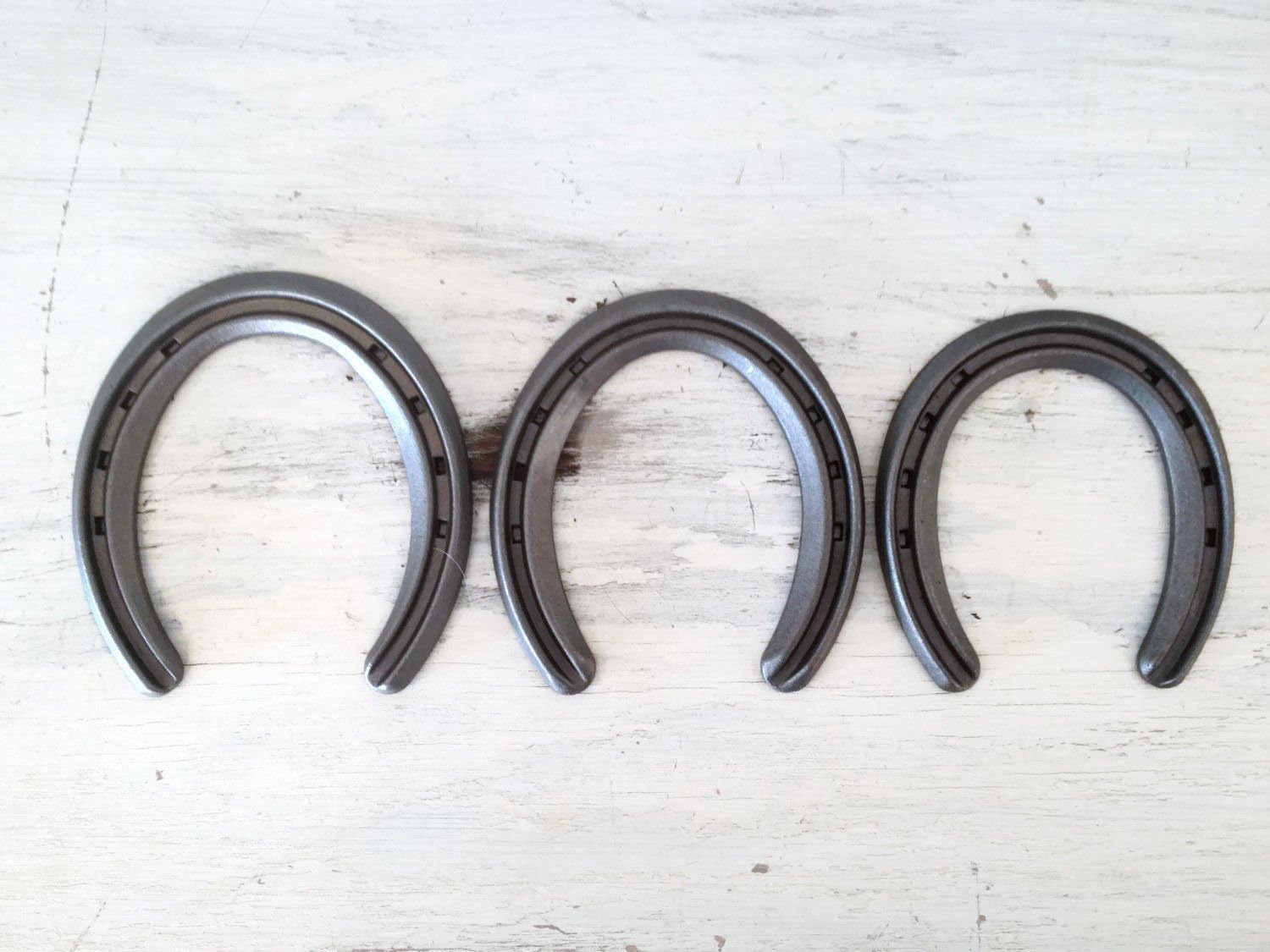 Steel Horseshoes Set for Horses, Crafts, Decorations and Backyard Games - Lite Rim Size 00 - Sand Blasted 40 Shoes