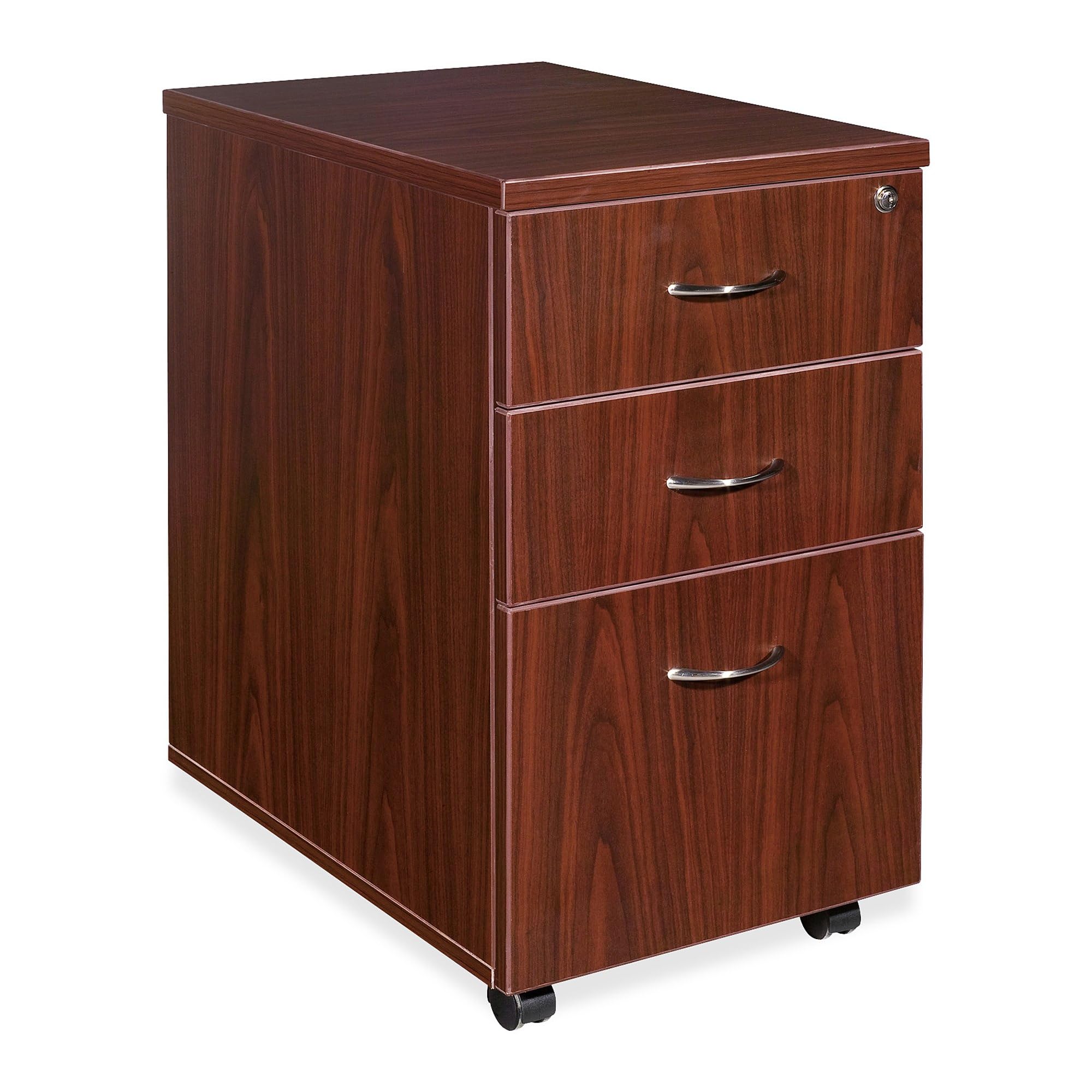 Lorell Mobile Pedestal, Box/Box/File, 16 by 22 by 28-1/4-Inch, Mahogany